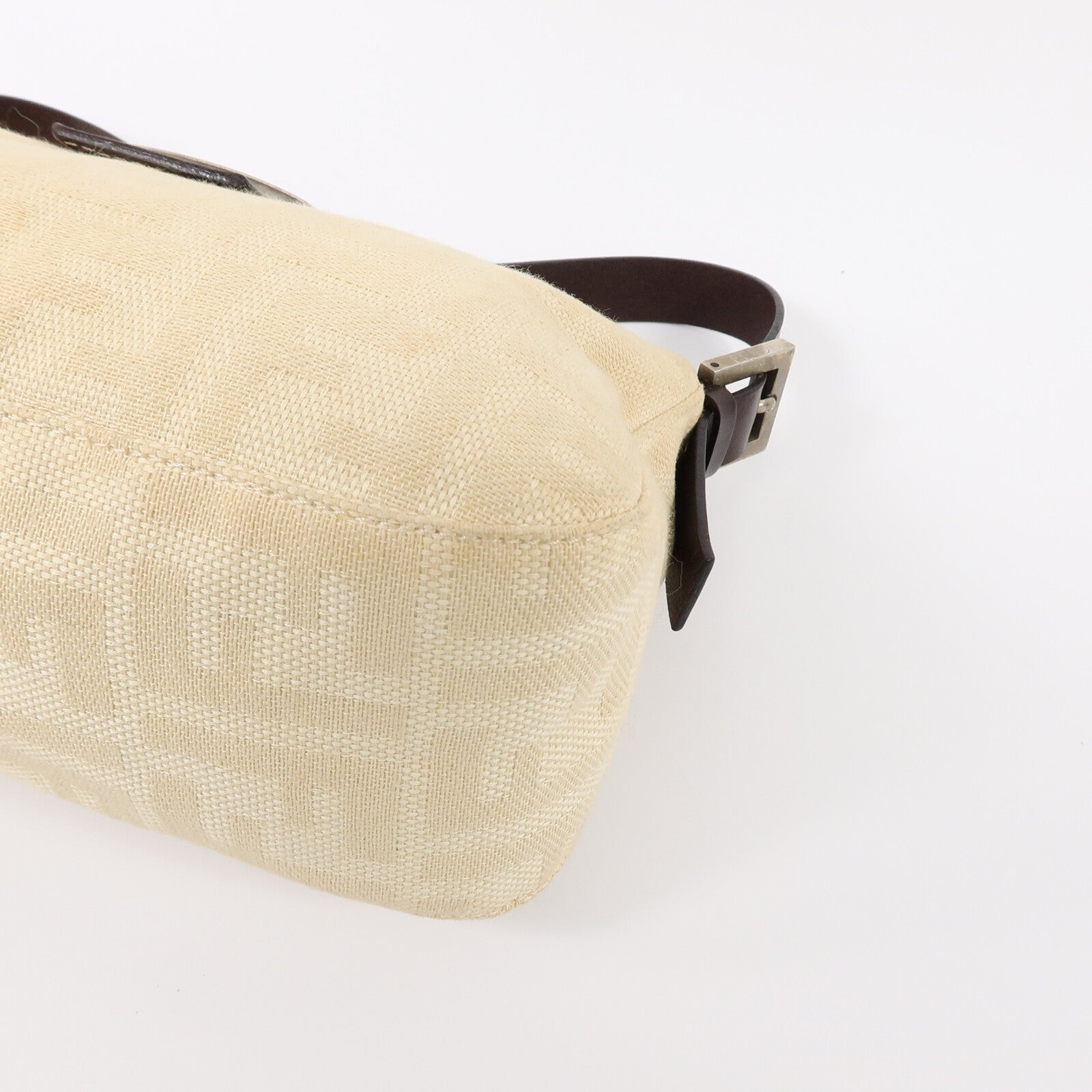 FENDI 帆布/牛皮皮革Zucca Double Flap Mamma肩背袋