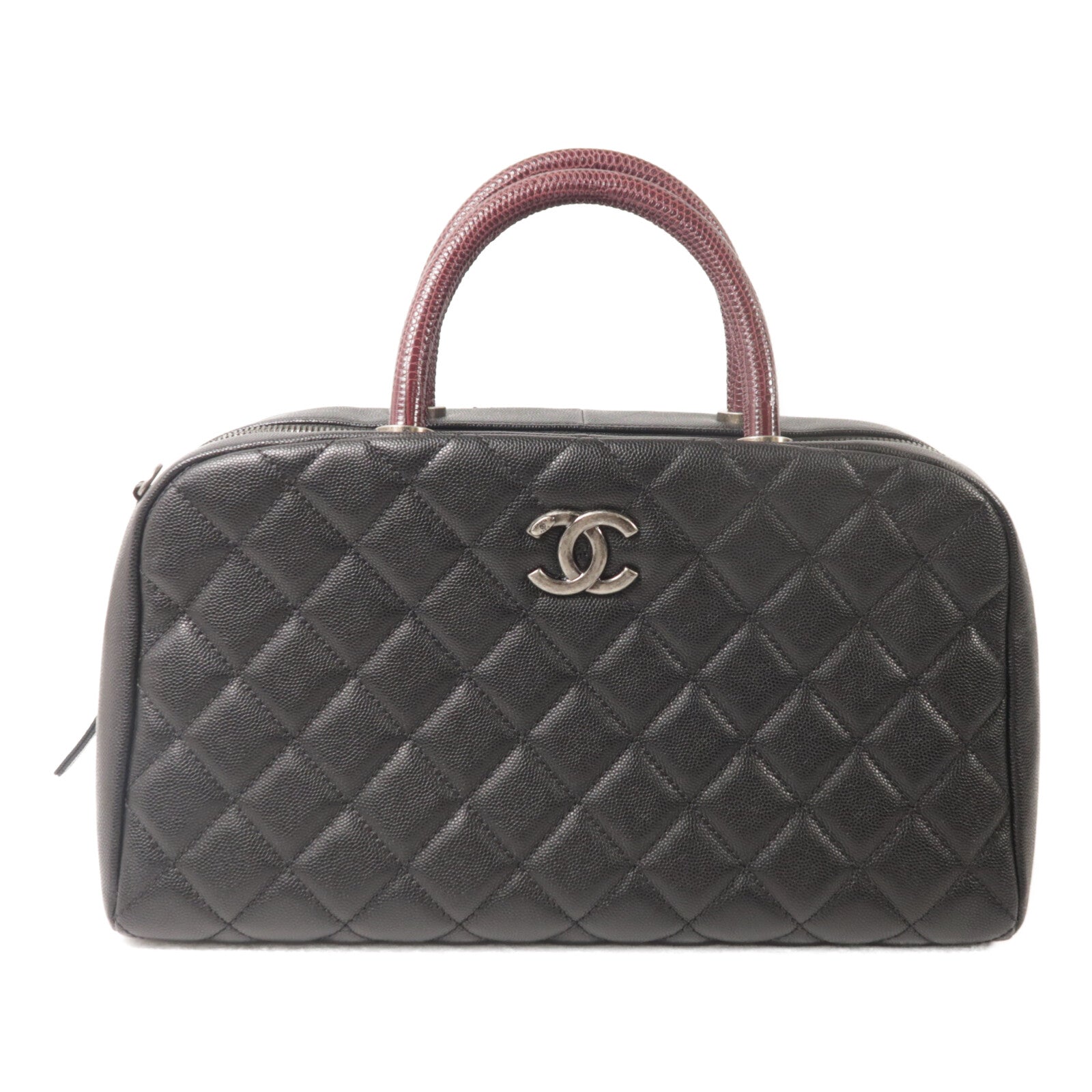 CHANEL 蜥蝪/牛皮皮革CoCo Hamdle Bowling Bag手挽袋