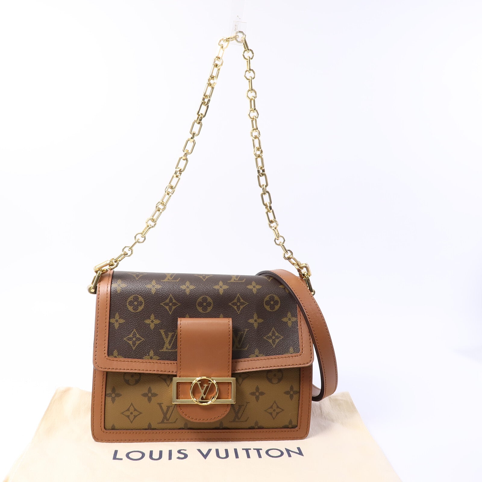 LOUIS VUITTON Monogram Reverse Dauphine MM肩背袋