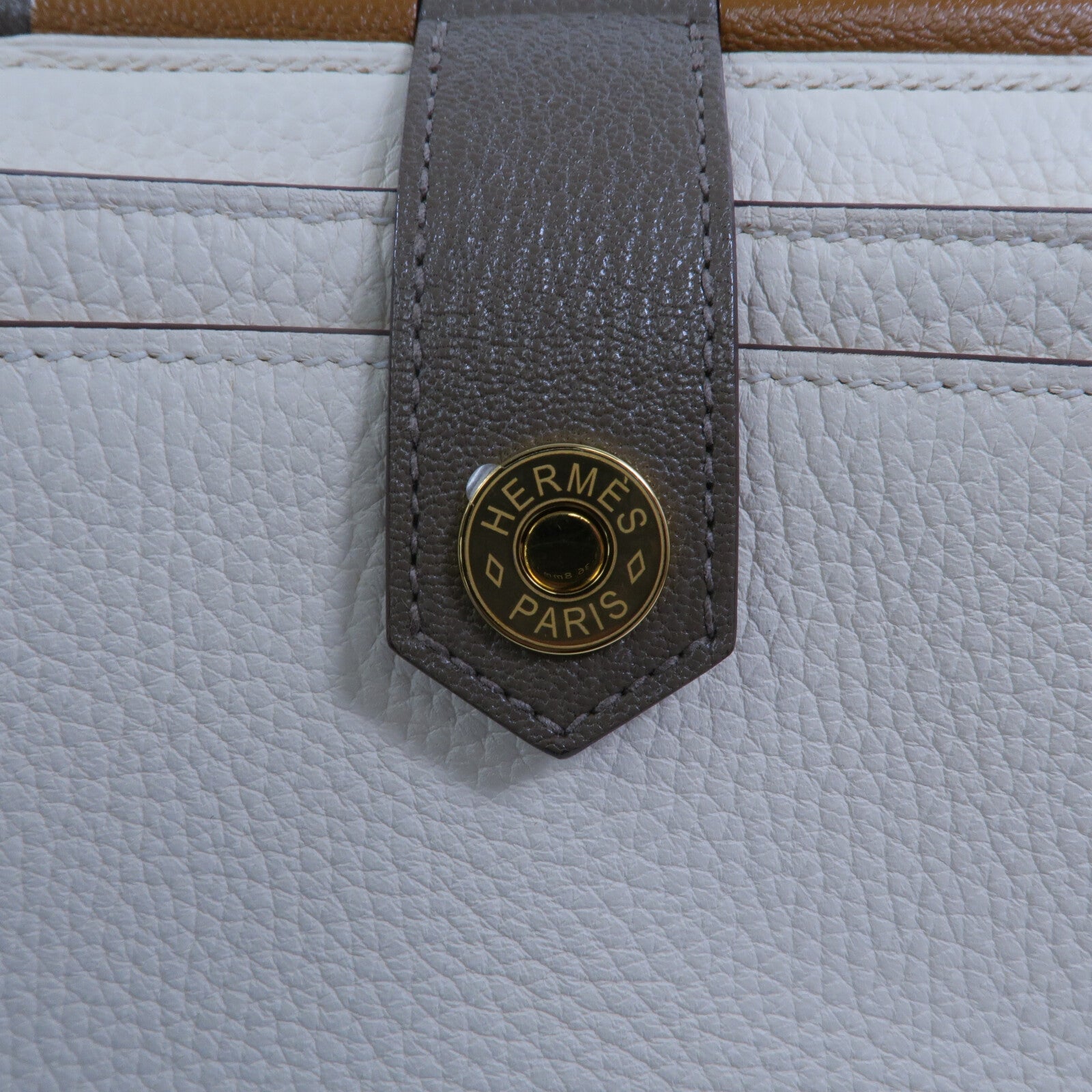 HERMES 【激減優惠】Clemence皮革Sac Saut 25肩背袋Nata