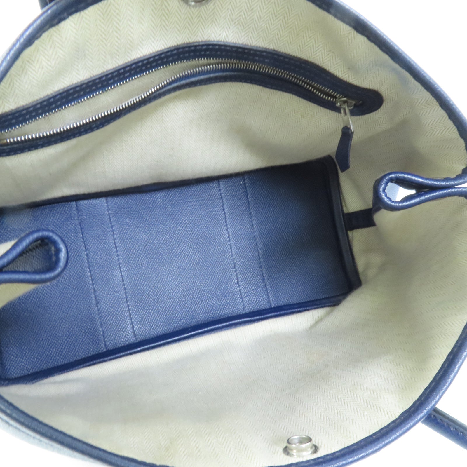 HERMES Epsom皮革Garden Party TPM手挽袋Blue Nuit