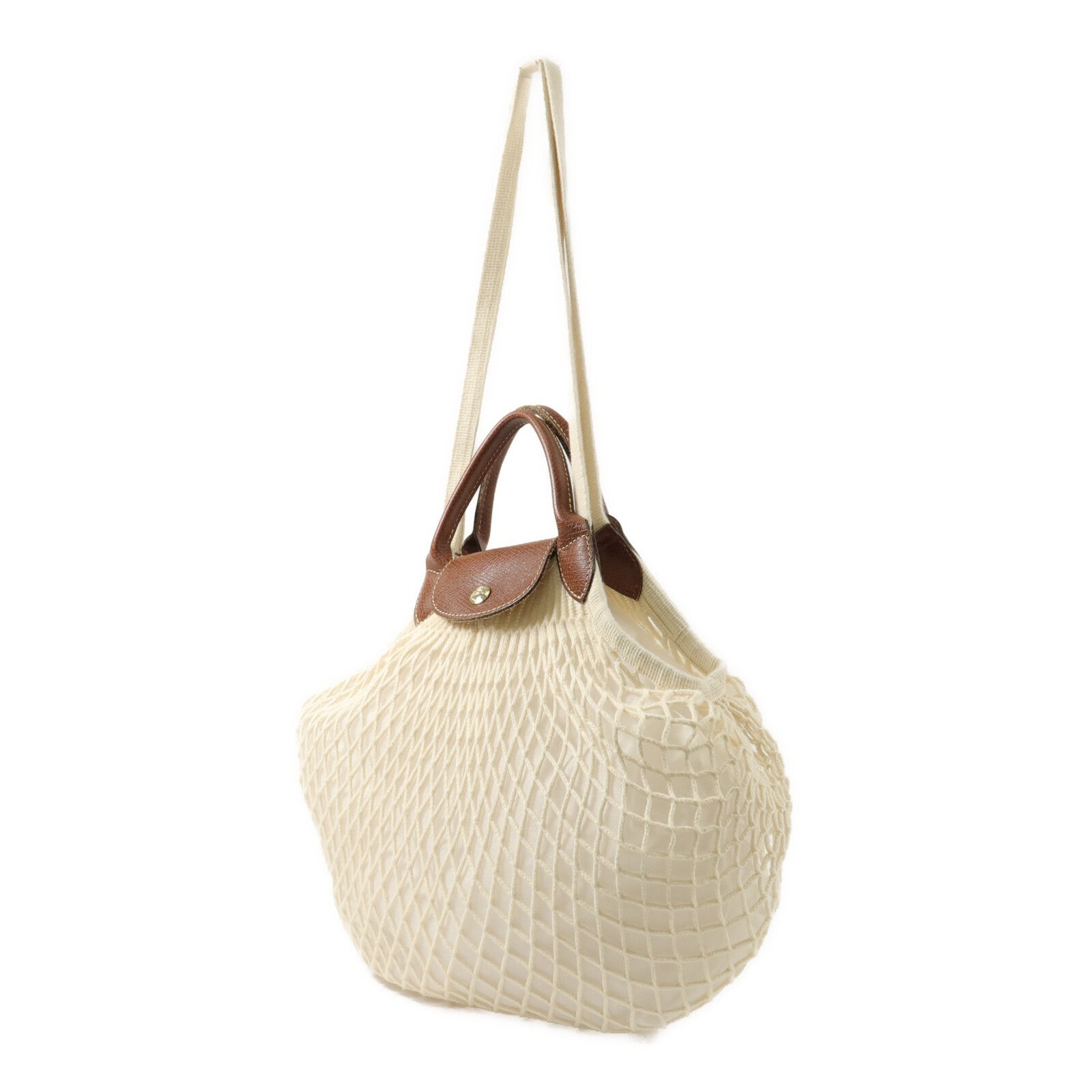 Longchamp 針織布料Le Pliage Filet L Mesh Bag手挽肩背兩用袋