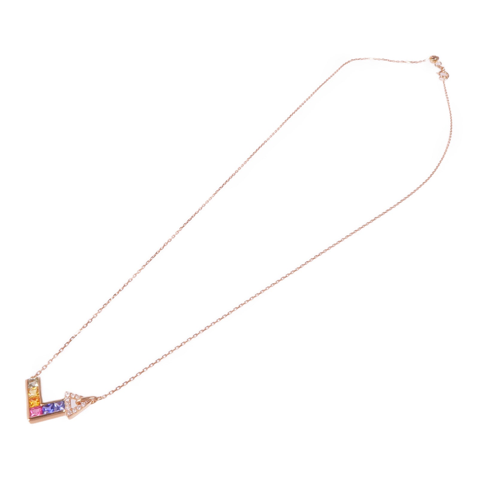JEWELRY 【激減優惠】18K玫瑰金Diamond Sapphire Necklace鑽石/藍寶石項鍊