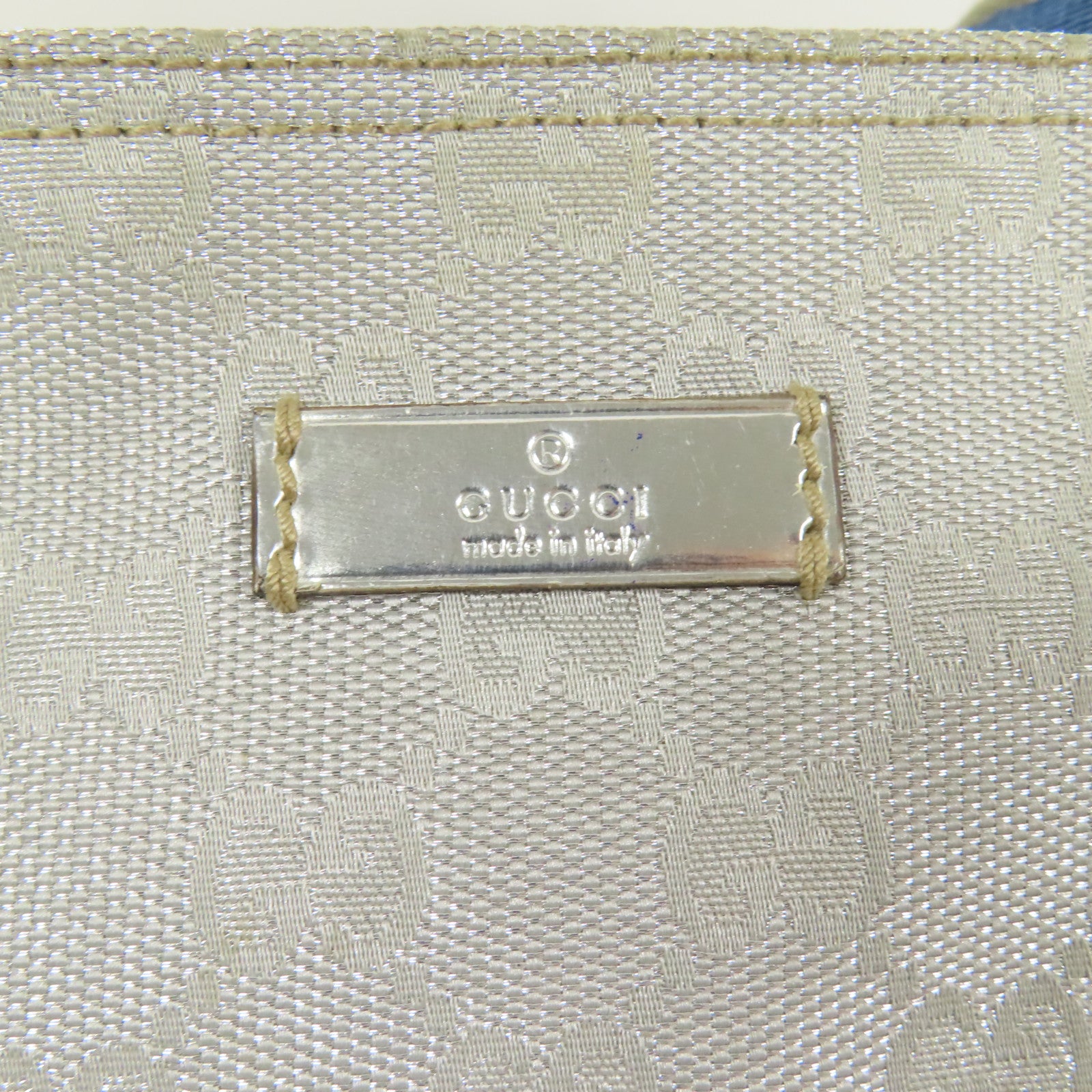 GUCCI 帆布Shoulder Bag銀扣肩背袋