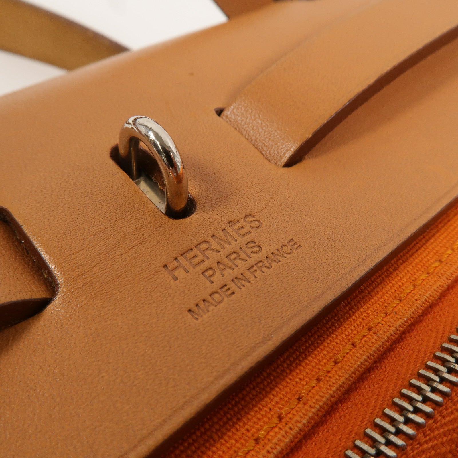 HERMES 帆布Herbag PM手挽肩背兩用袋Orange H