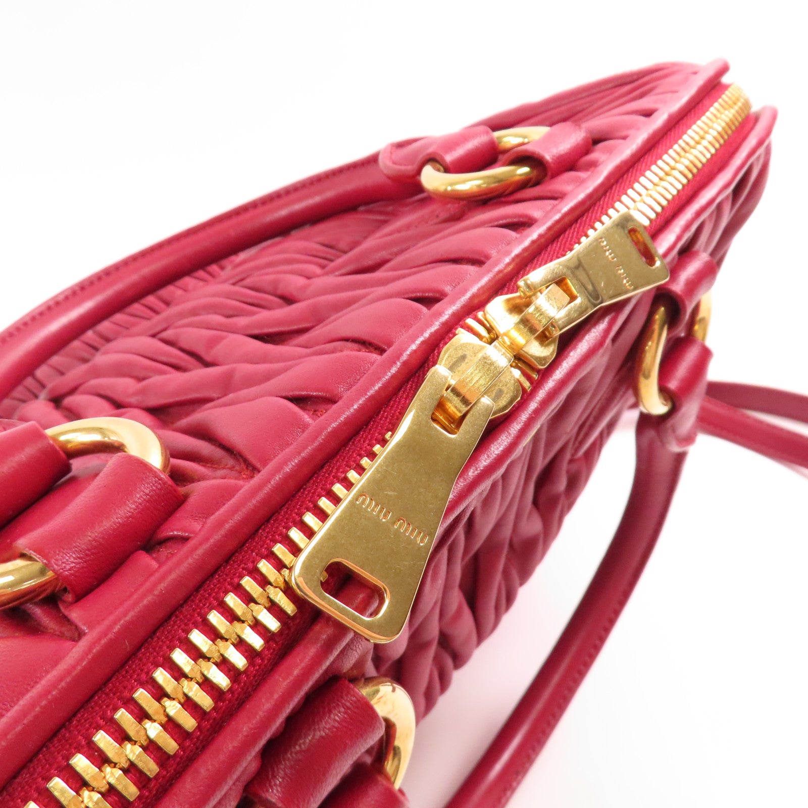 Miu Miu 皮革2 Way Shoulder金扣手挽肩背兩用袋