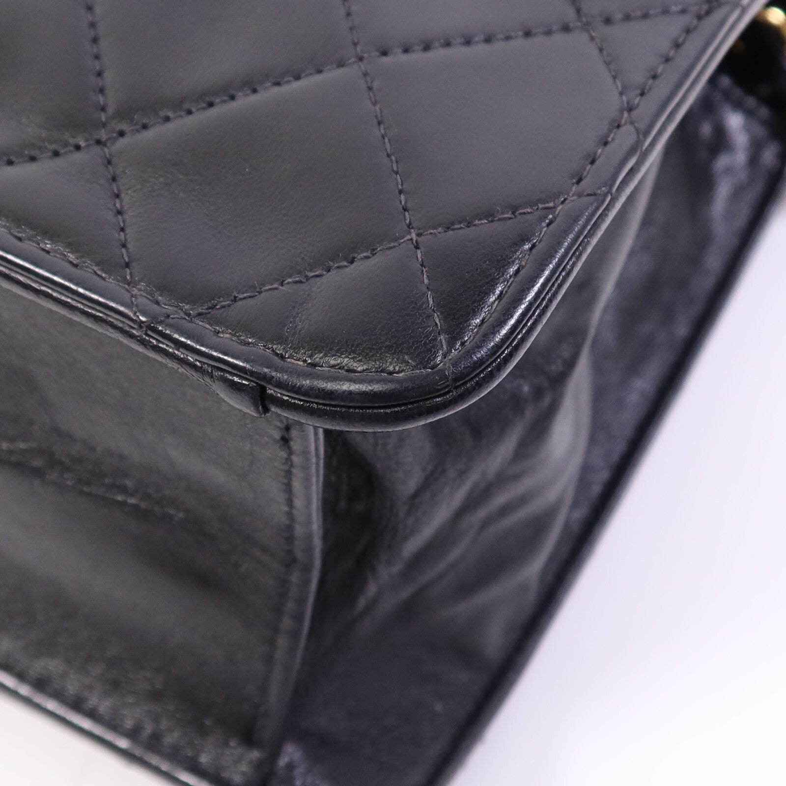 CHANEL 羊皮皮革Vintage Chain Shoulder Bag金扣鏈帶肩背袋