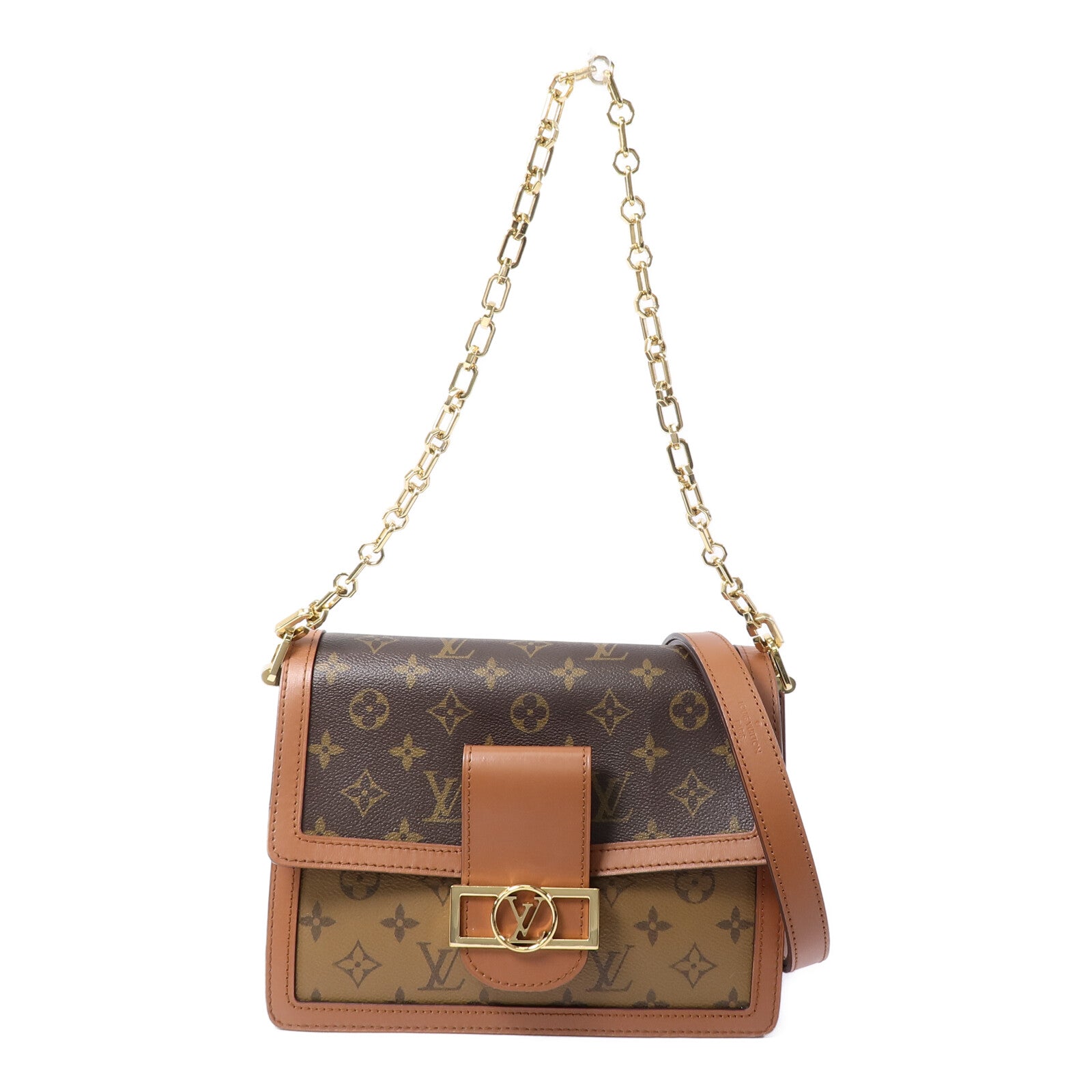 LOUIS VUITTON Monogram Reverse Dauphine MM肩背袋
