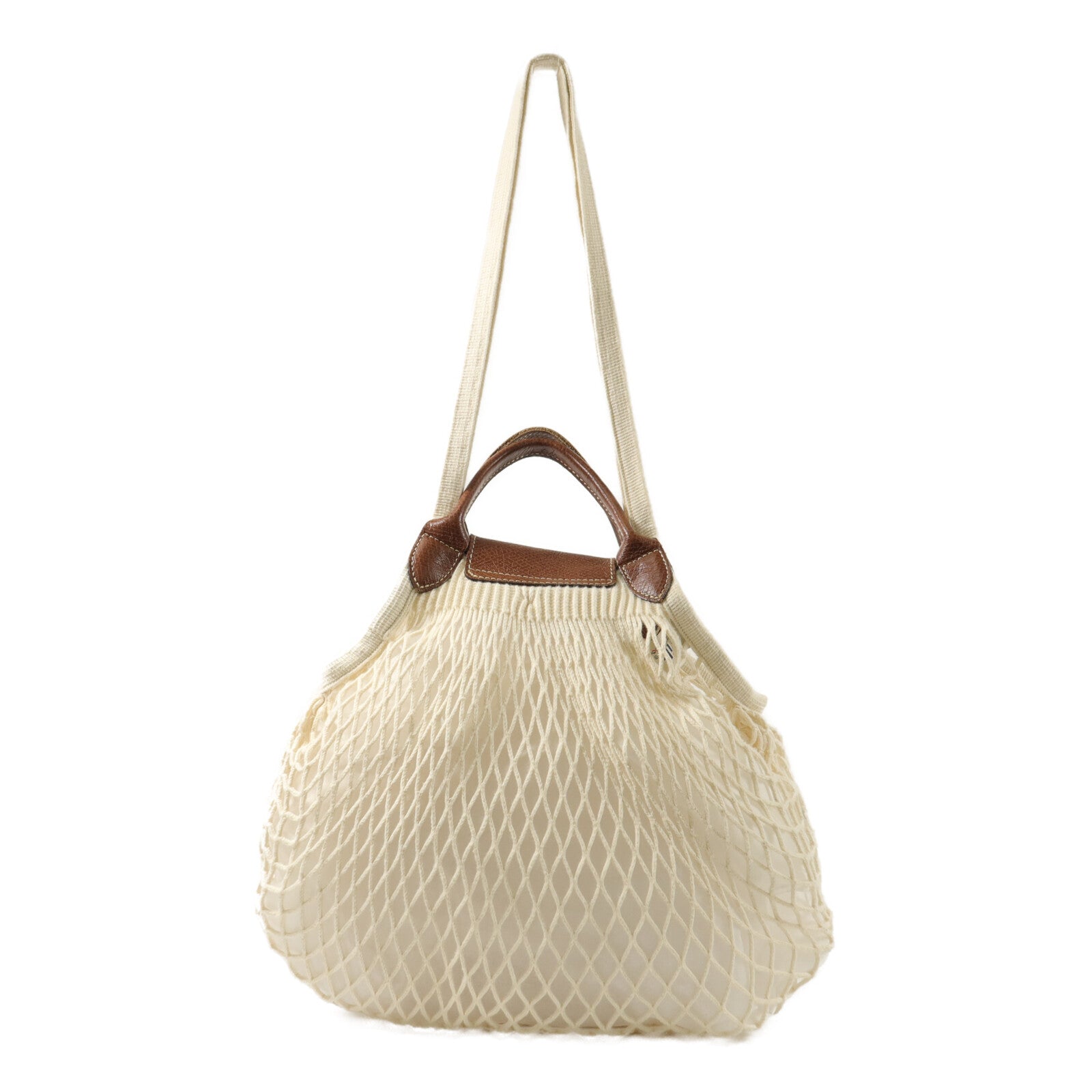 Longchamp 針織布料Le Pliage Filet L Mesh Bag手挽肩背兩用袋