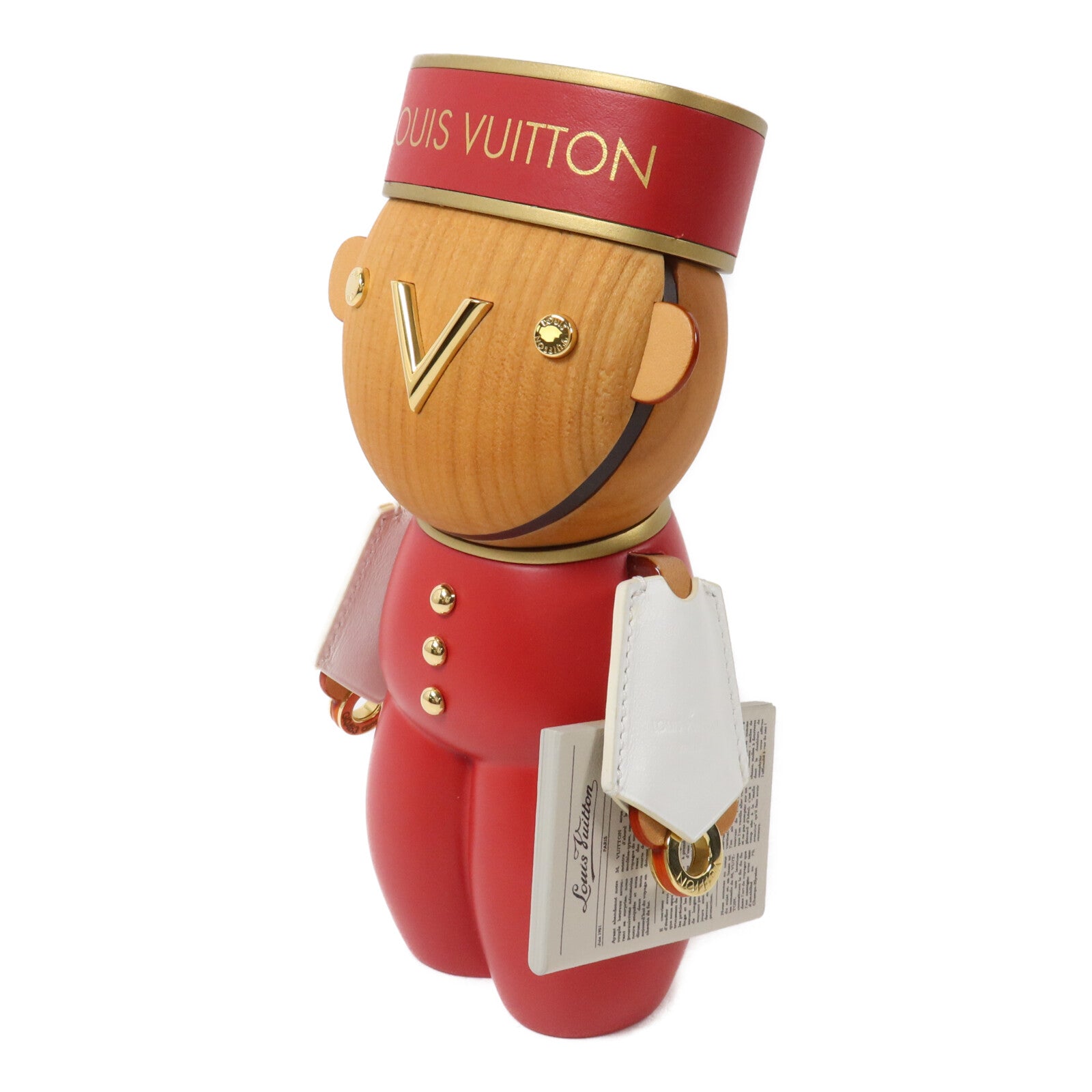 LOUIS VUITTON 櫻桃木/牛皮皮革Gaston Porter Bellboy擺設
