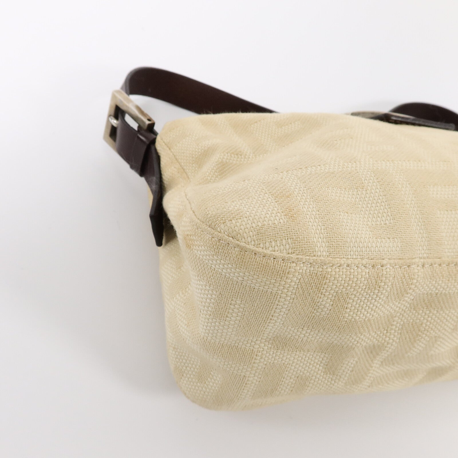 FENDI 帆布/牛皮皮革Zucca Double Flap Mamma肩背袋
