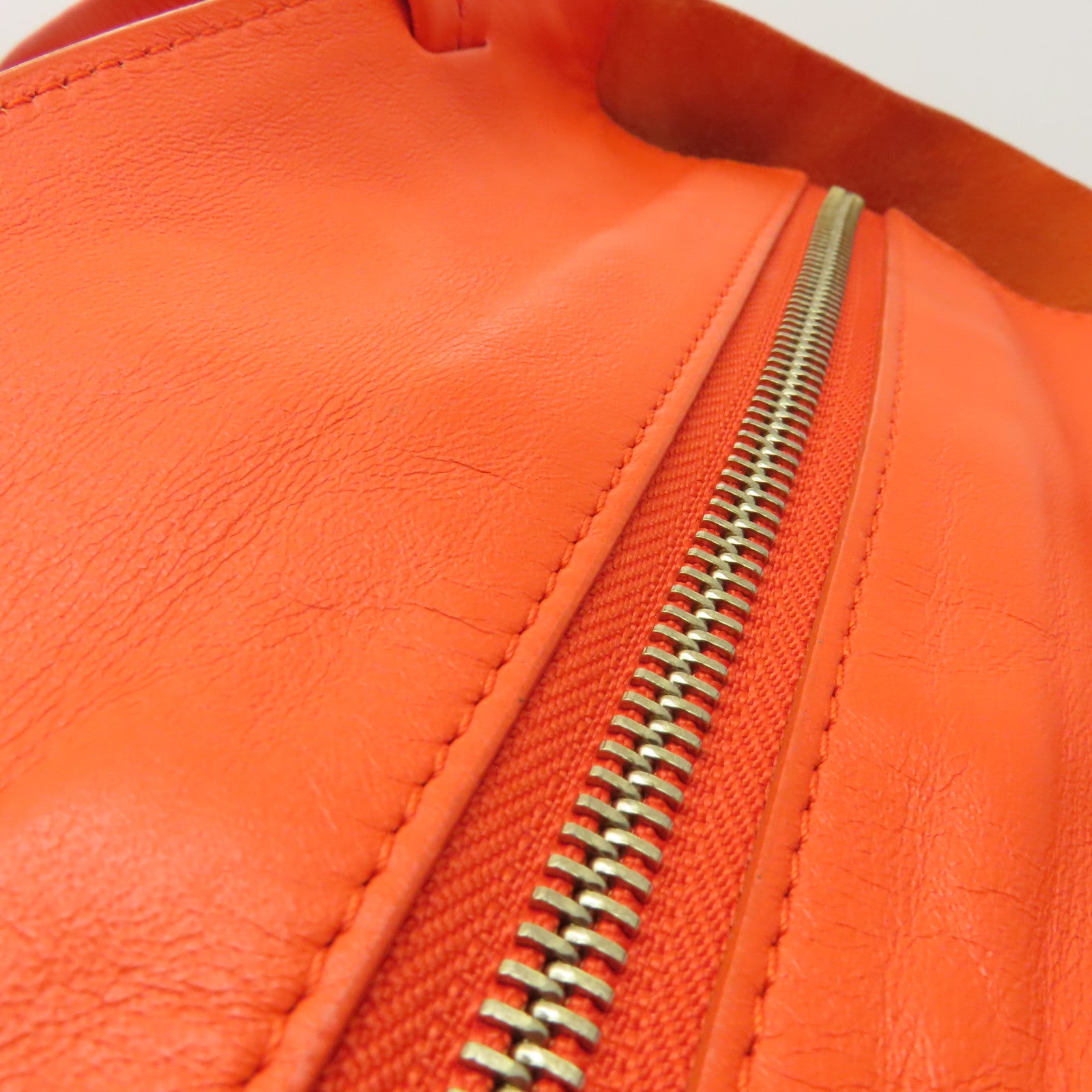 CELINE 【激減優惠】羊皮皮革Shoulder Bag金扣肩背袋橙色