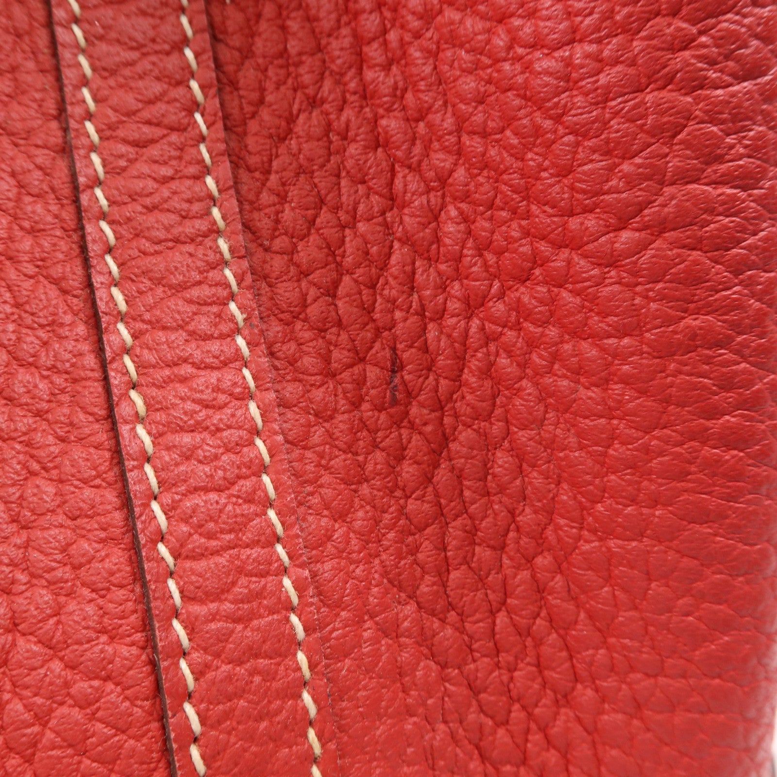 HERMES Negonda皮革Garden Party PM銀扣手挽袋Rouge Casaque