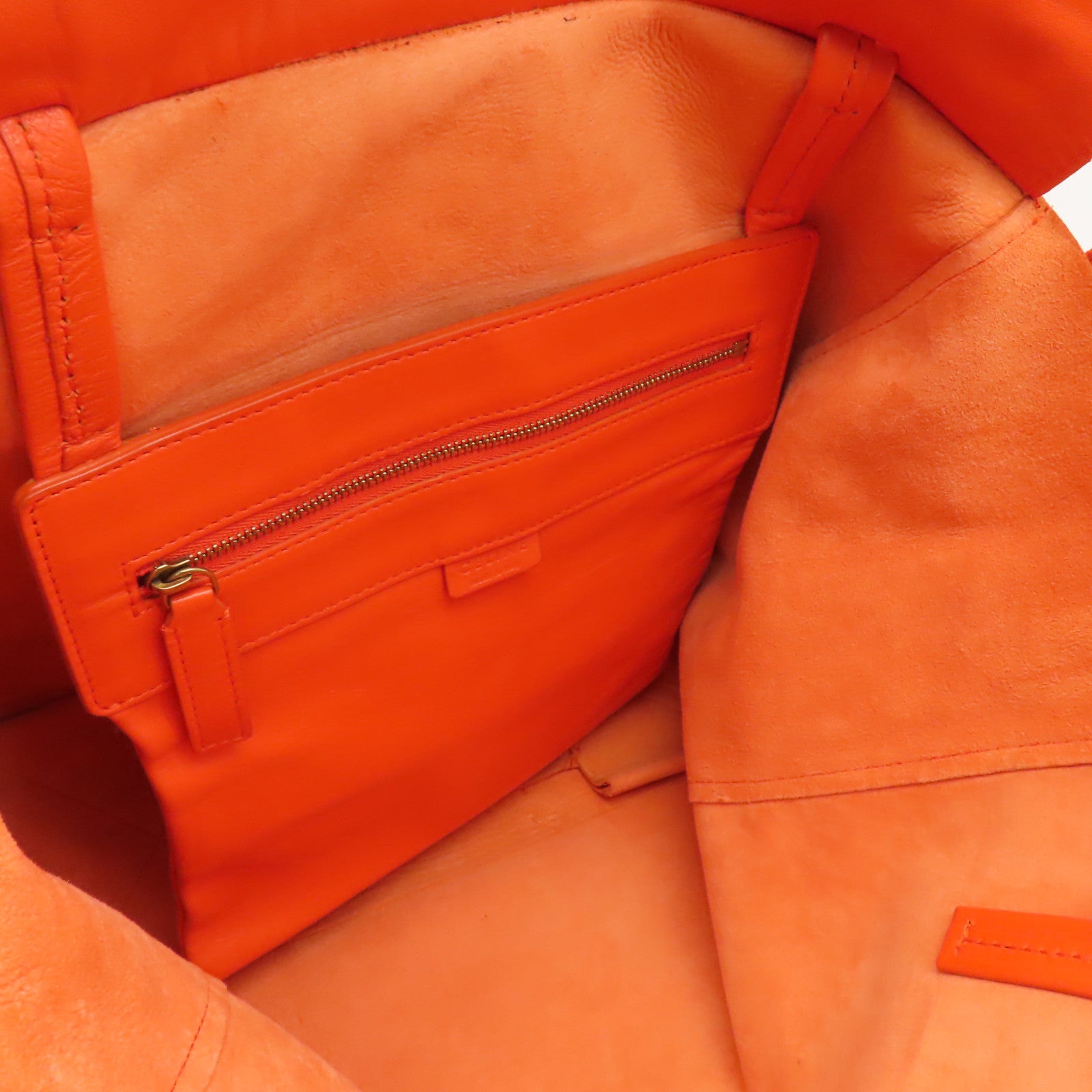 CELINE 【激減優惠】羊皮皮革Shoulder Bag金扣肩背袋橙色