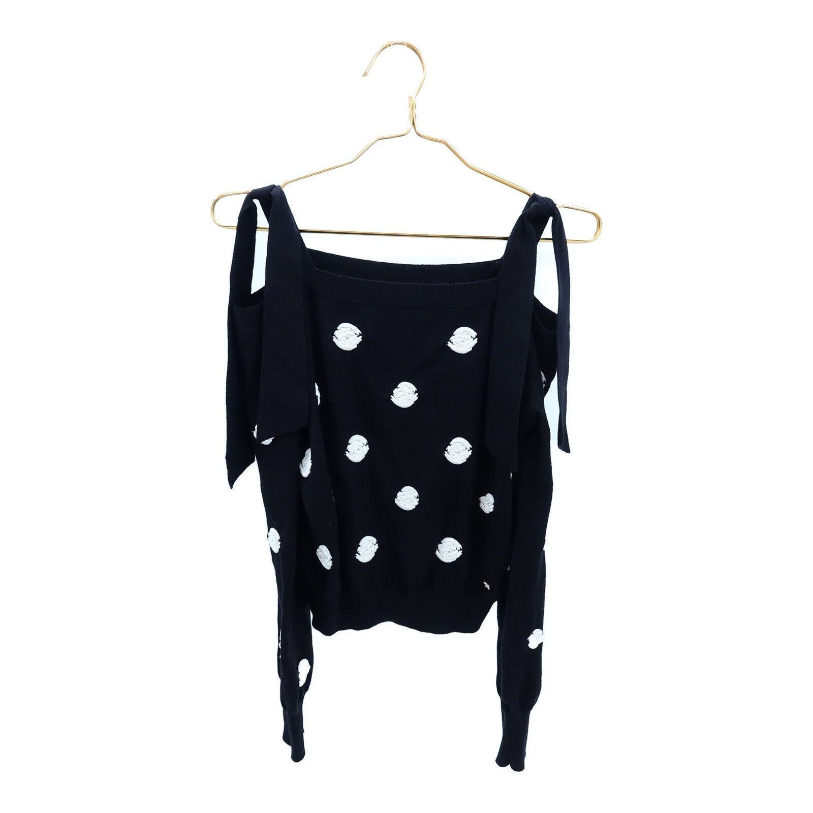 CHANEL Virgin Wool/Cotton Camellia Knit Pullover針織