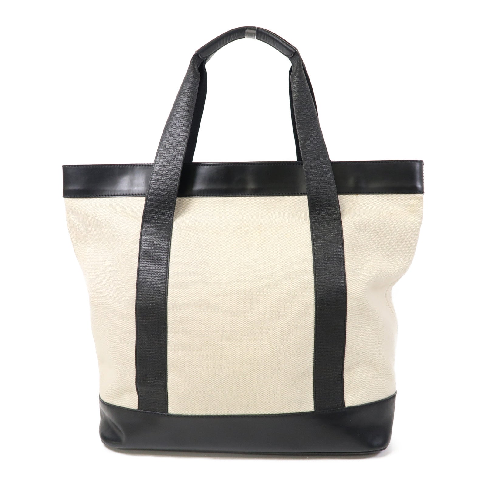 BALENCIAGA 帆布Shoulder Bag銀扣肩背袋白色/黑色