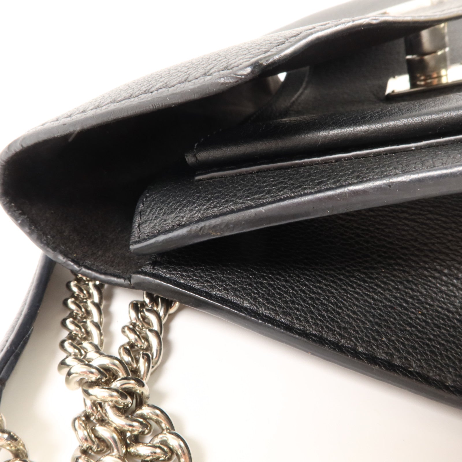 LOUIS VUITTON 牛皮皮革Mylockme銀扣鏈帶肩背袋