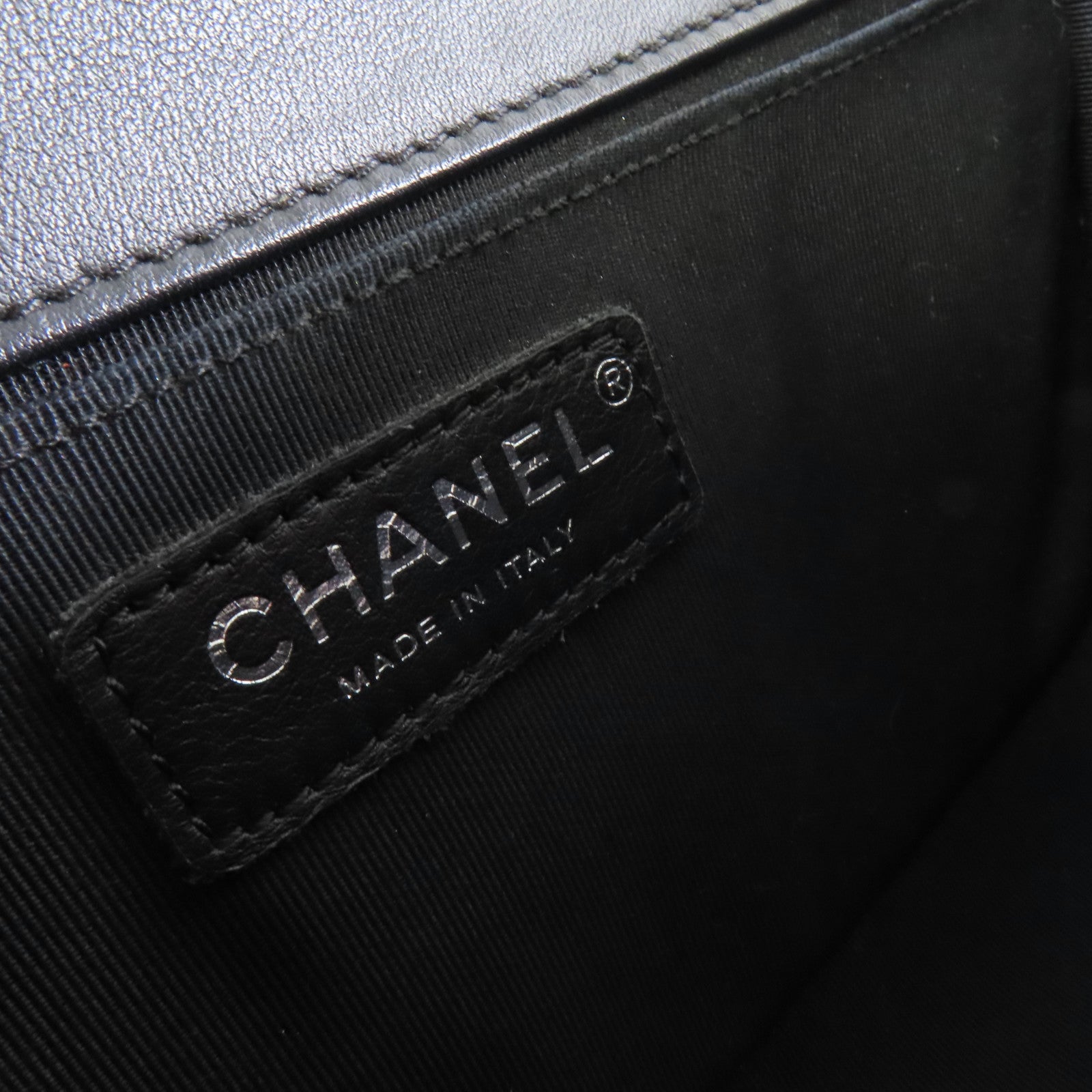 CHANEL 【激減優惠】菱格牛皮皮革Boy Chanel Chain Shoulder Bag銀扣鏈帶肩背袋黑色