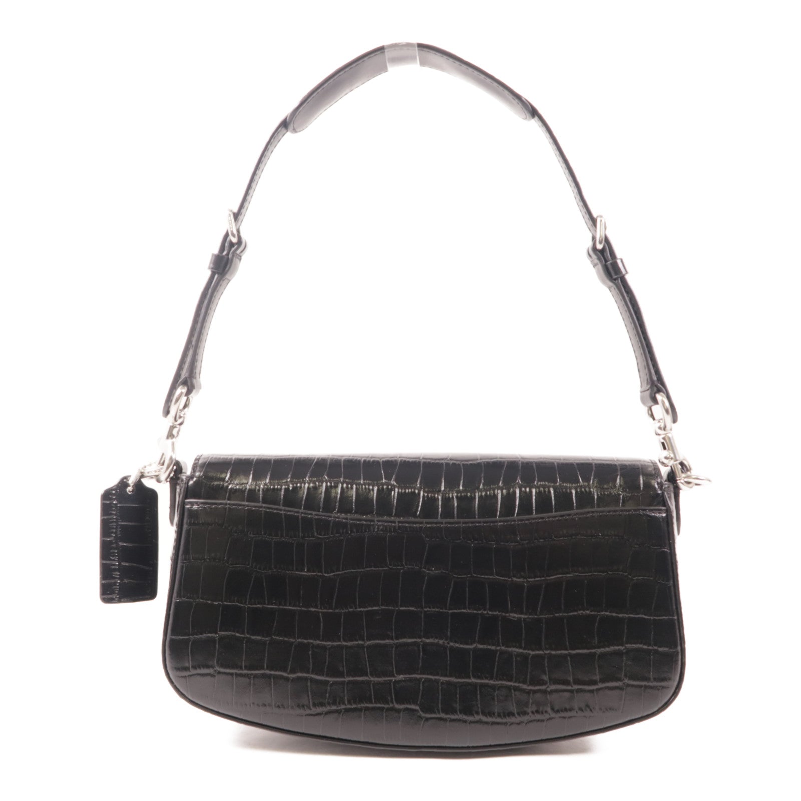COACH 皮革Shoulder Bag銀扣肩背袋