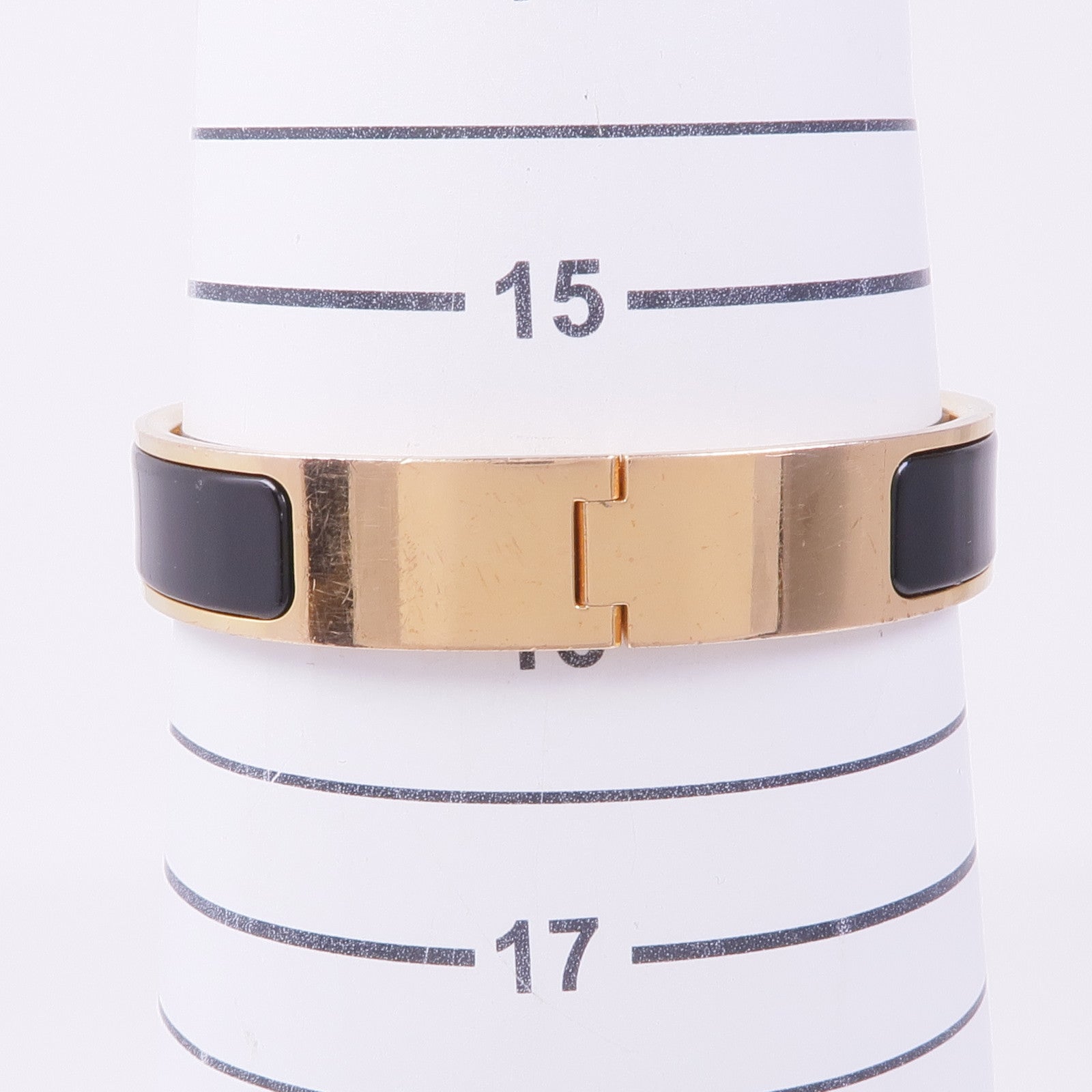 HERMES 金屬/琺瑯Clic H手鐲Noir