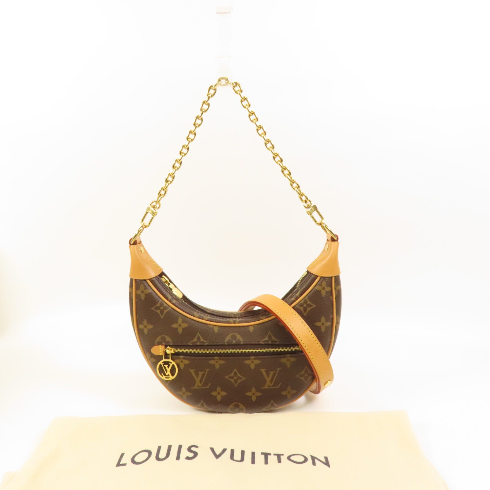 LOUIS VUITTON Monogram Loop金扣肩背袋棕色