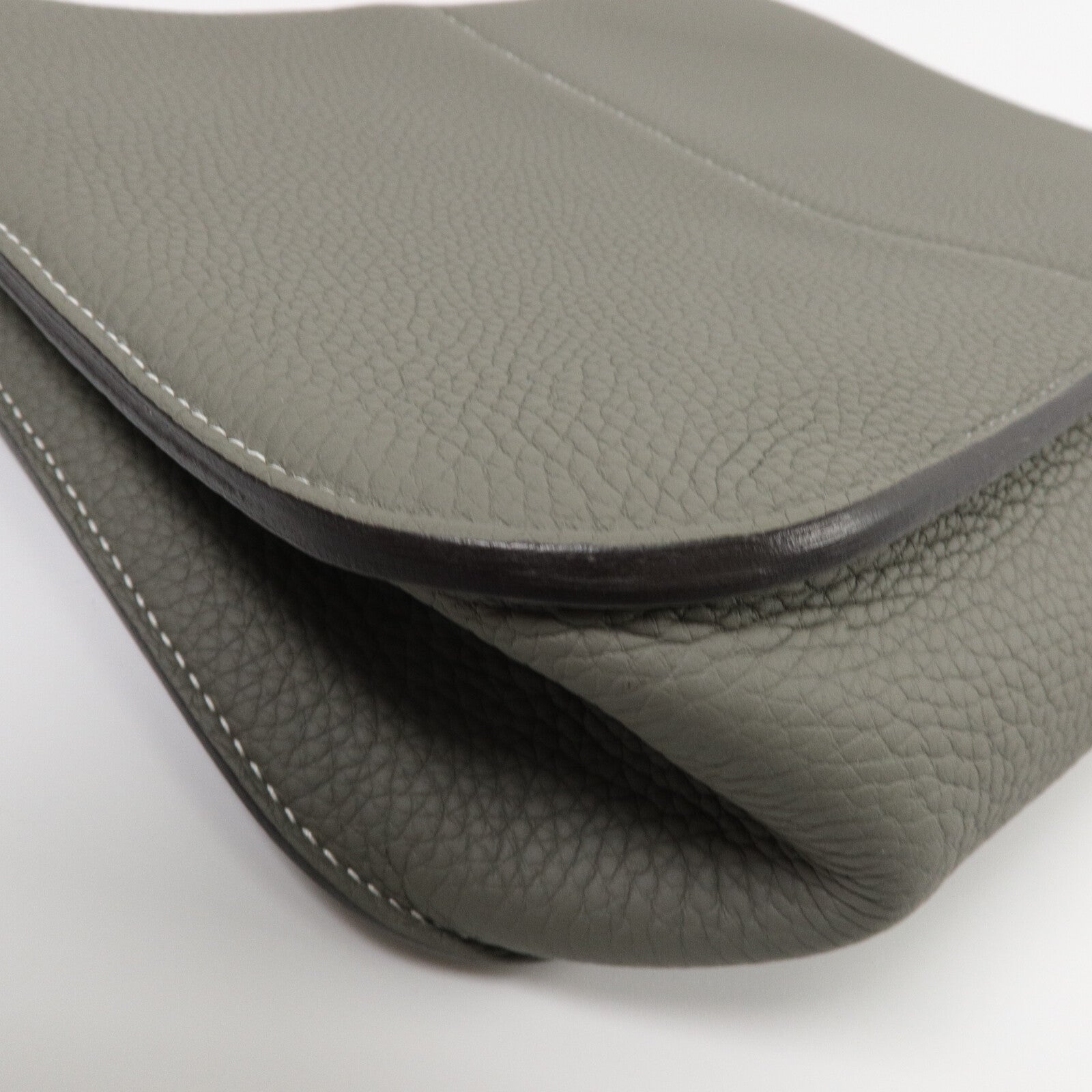 HERMES Clemence皮革Halzan 31手挽肩背兩用袋Gris Mouette