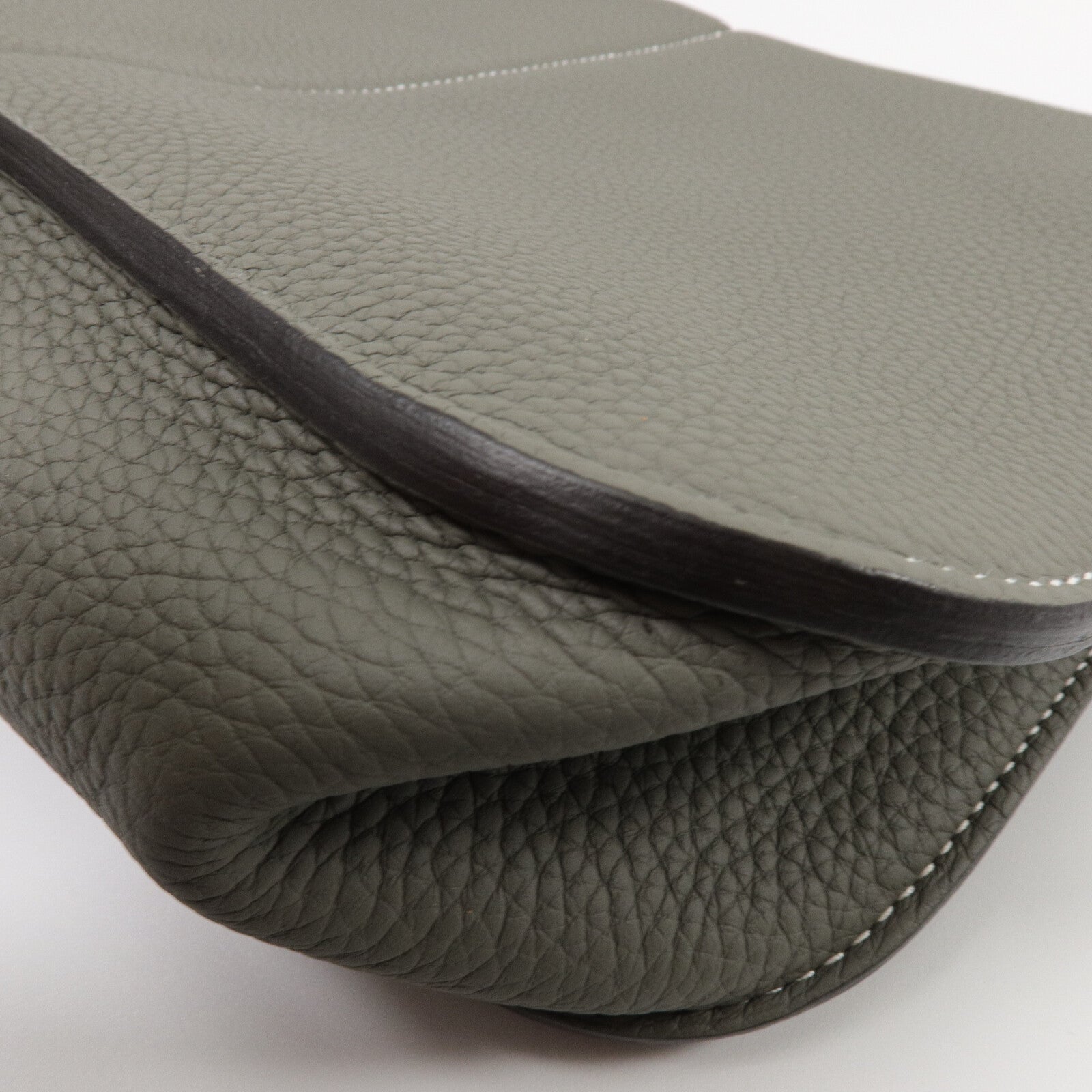 HERMES Clemence皮革Halzan 31手挽肩背兩用袋Gris Mouette