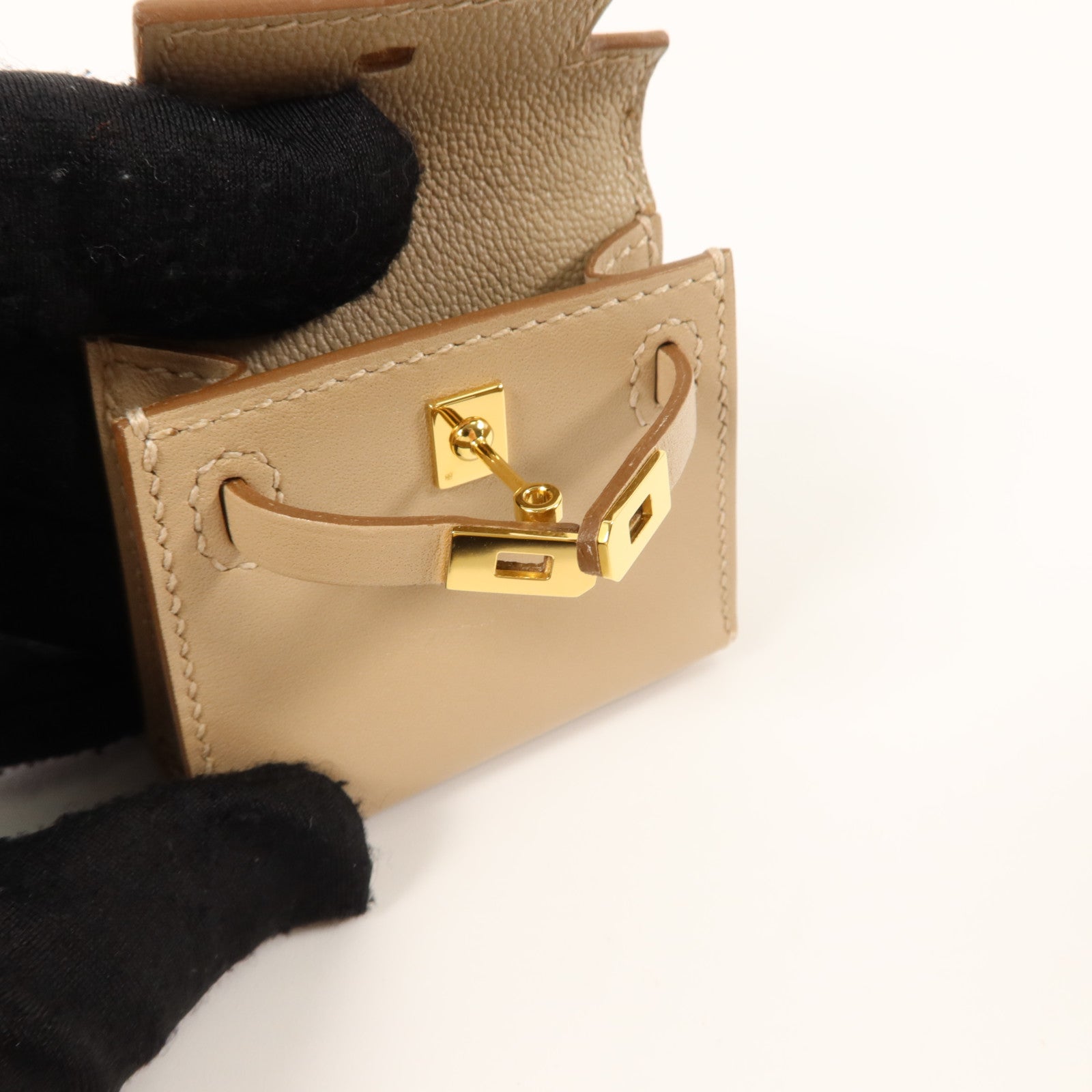 HERMES Tadelakt皮革 Kelly Twilly Bag Charm掛飾Argile