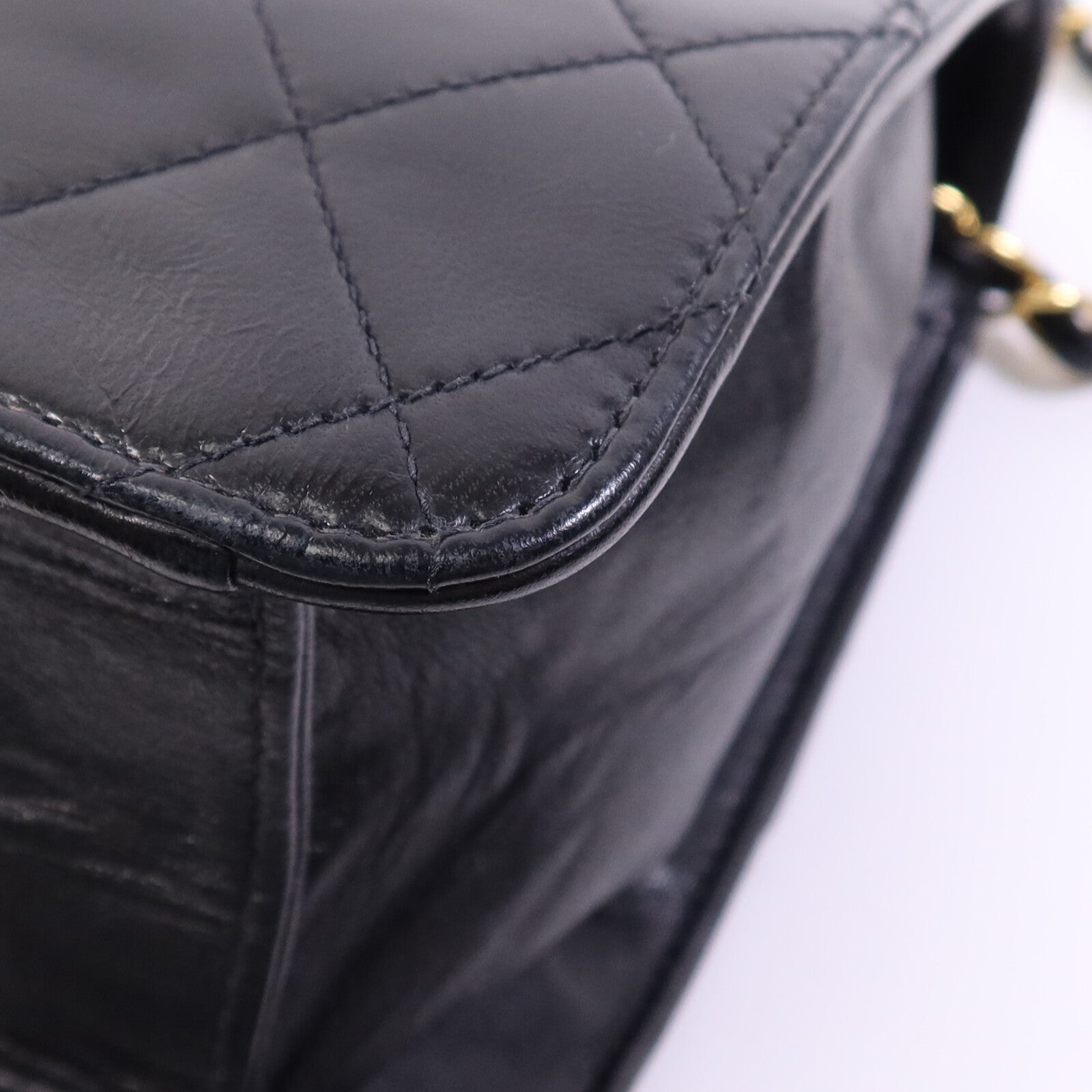 CHANEL 羊皮皮革Vintage Chain Shoulder Bag金扣鏈帶肩背袋