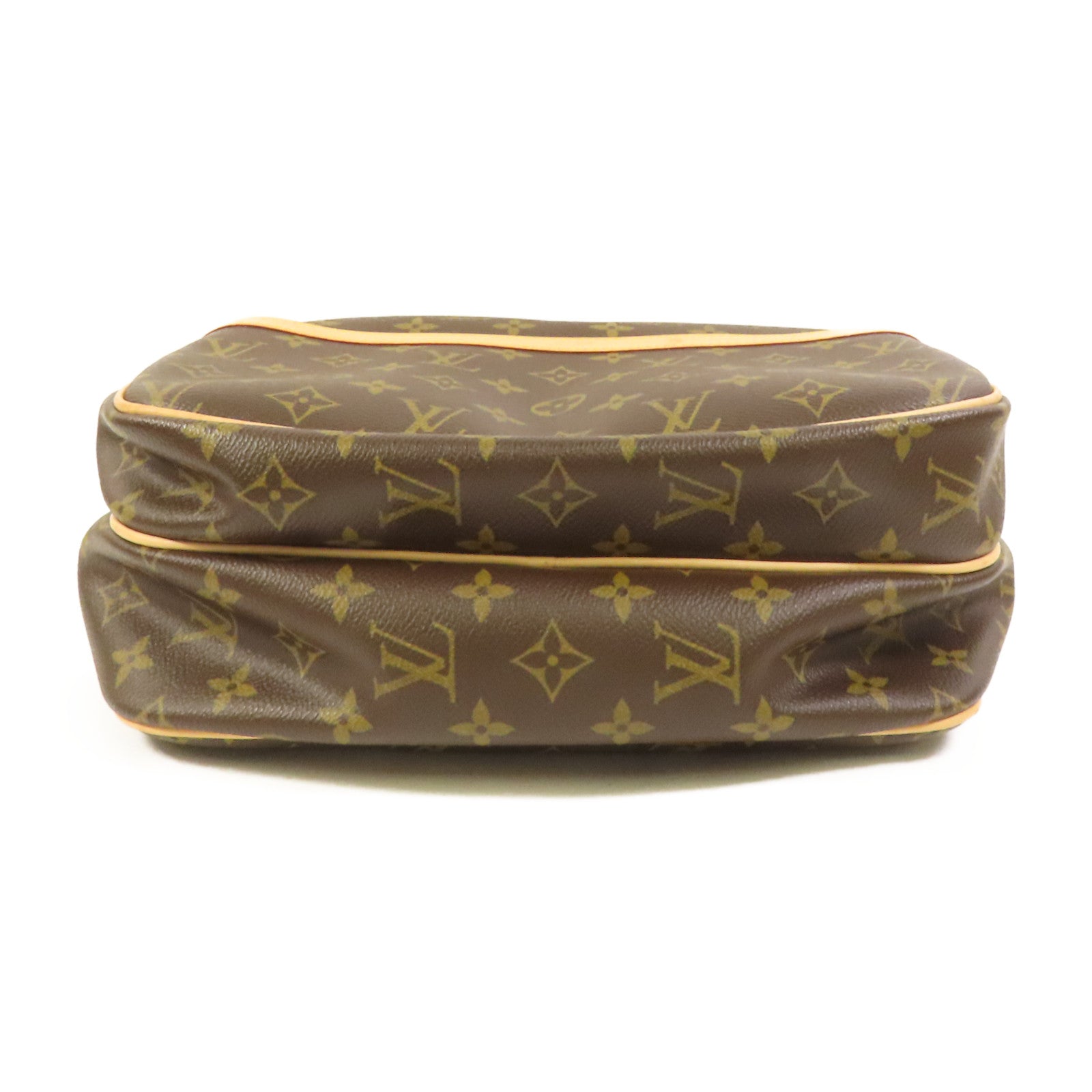 LOUIS VUITTON Monogram Reporter PM金扣肩背袋棕色