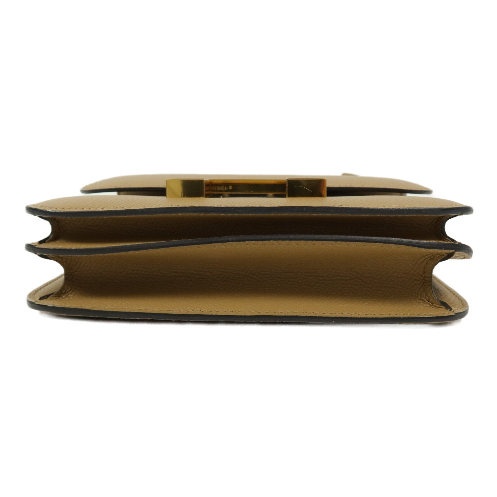 HERMES Epsom皮革Constance Mini肩背袋Biscuit