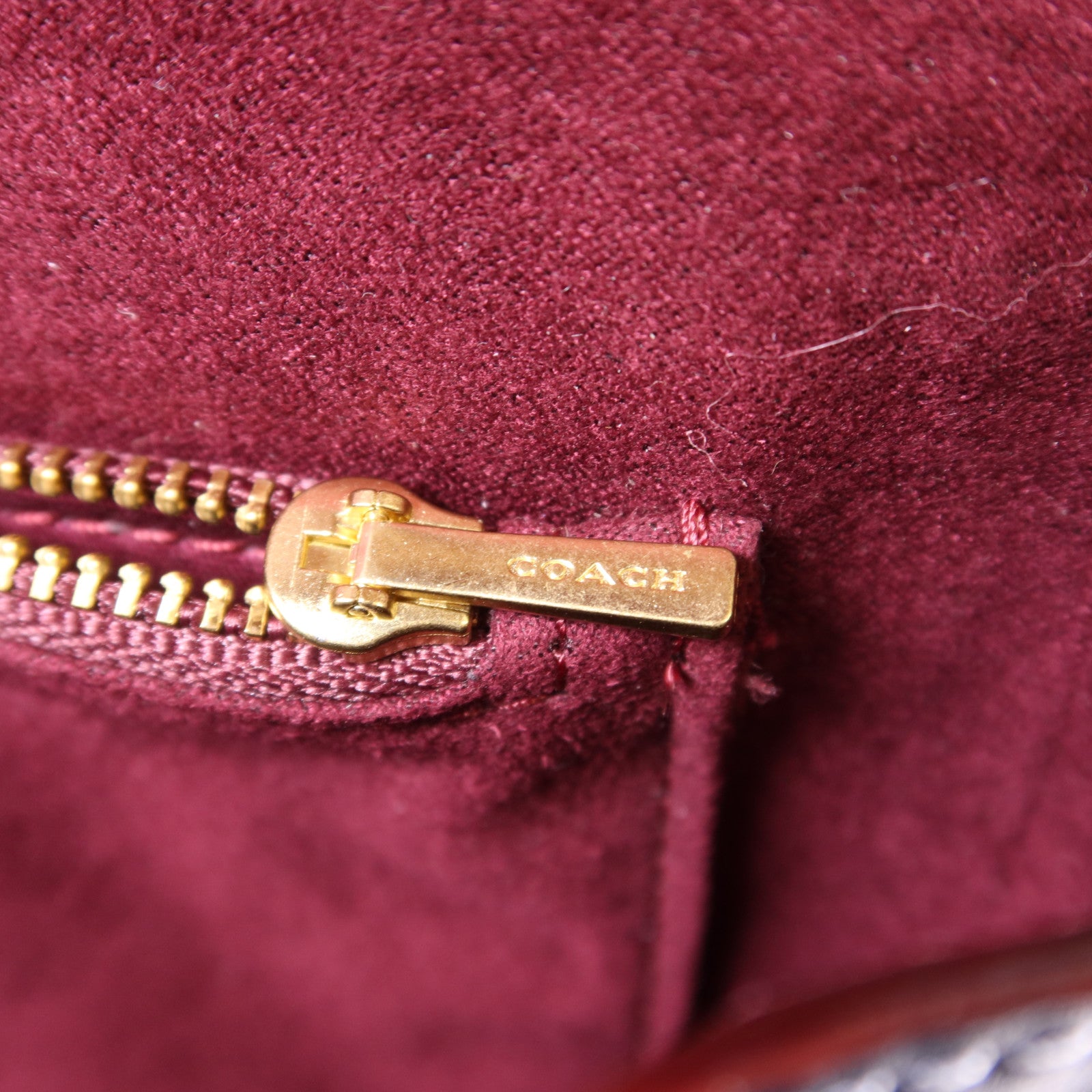 COACH 帆布/牛皮皮革Chain Shoulder Bag金扣鏈帶肩背袋
