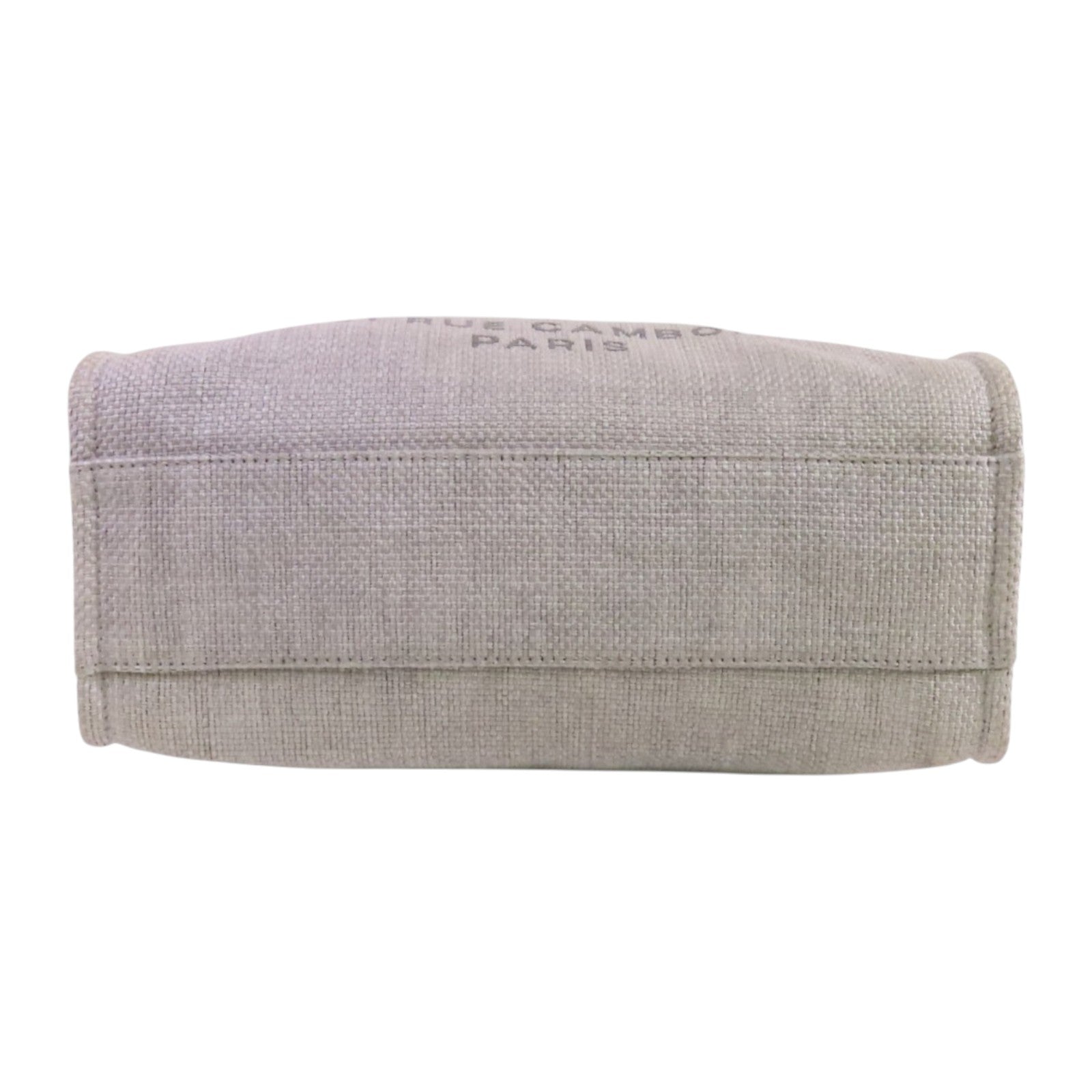 CHANEL 帆布Small Deauville Tote Bag銀扣鏈帶肩背袋