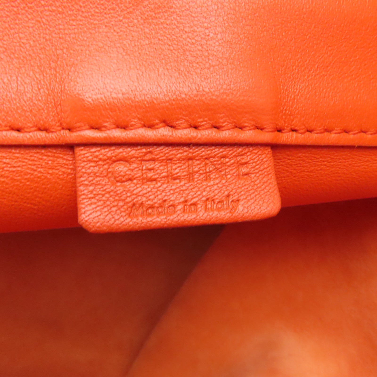 CELINE 【激減優惠】羊皮皮革Shoulder Bag金扣肩背袋橙色