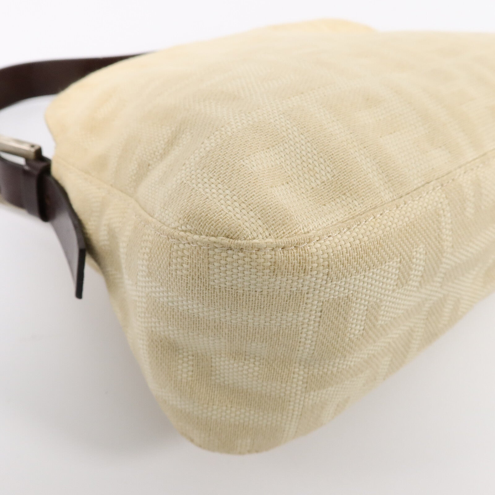 FENDI 帆布/牛皮皮革Zucca Double Flap Mamma肩背袋