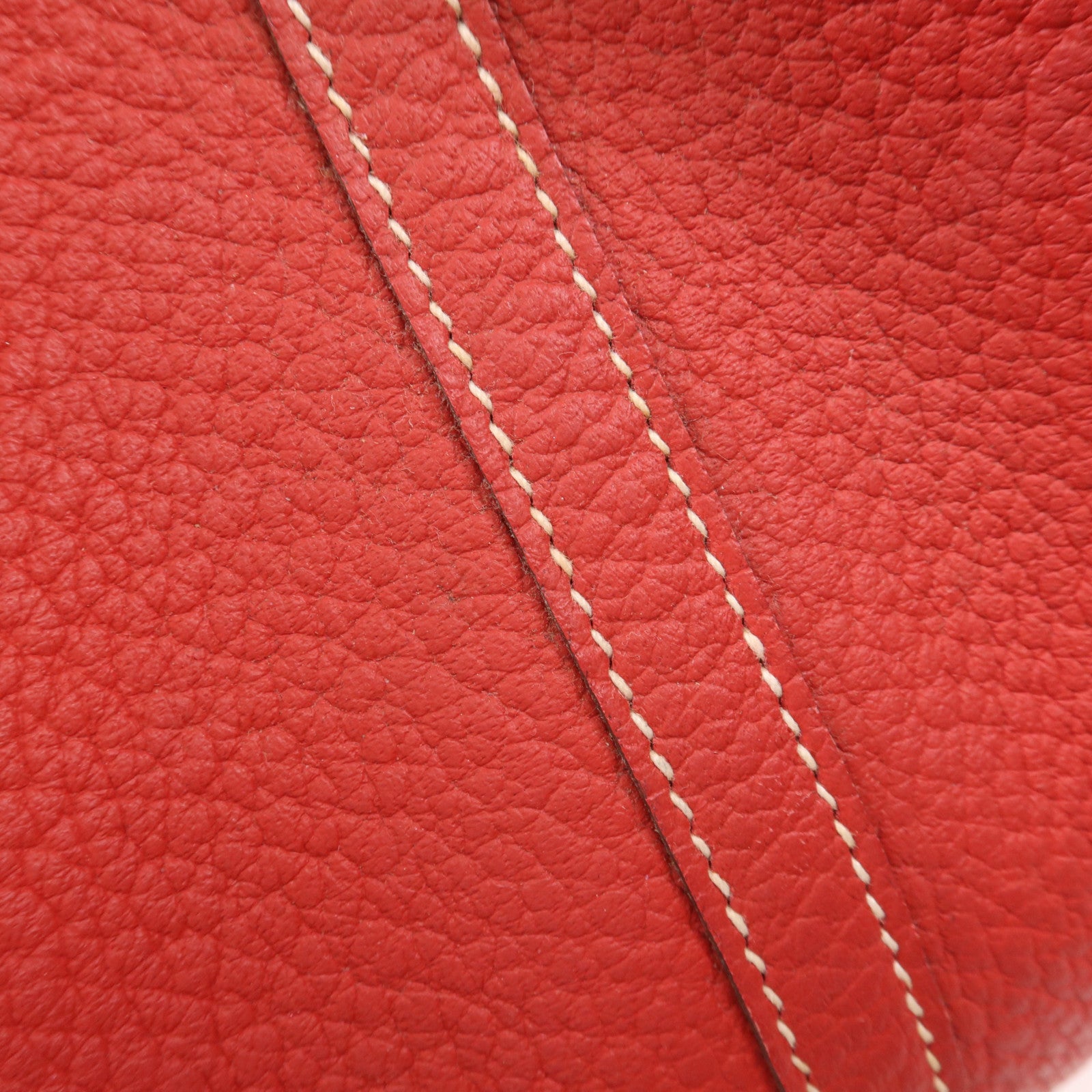 HERMES Negonda皮革Garden Party PM銀扣手挽袋Rouge Casaque