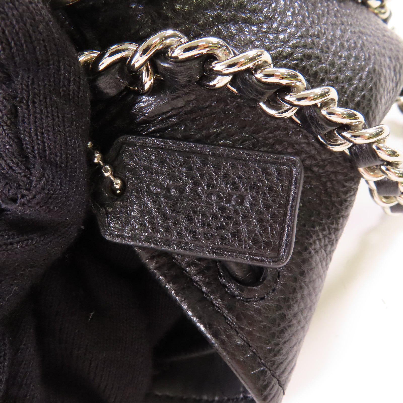 COACH 牛皮皮革Bucket Bag银扣手挽袋
