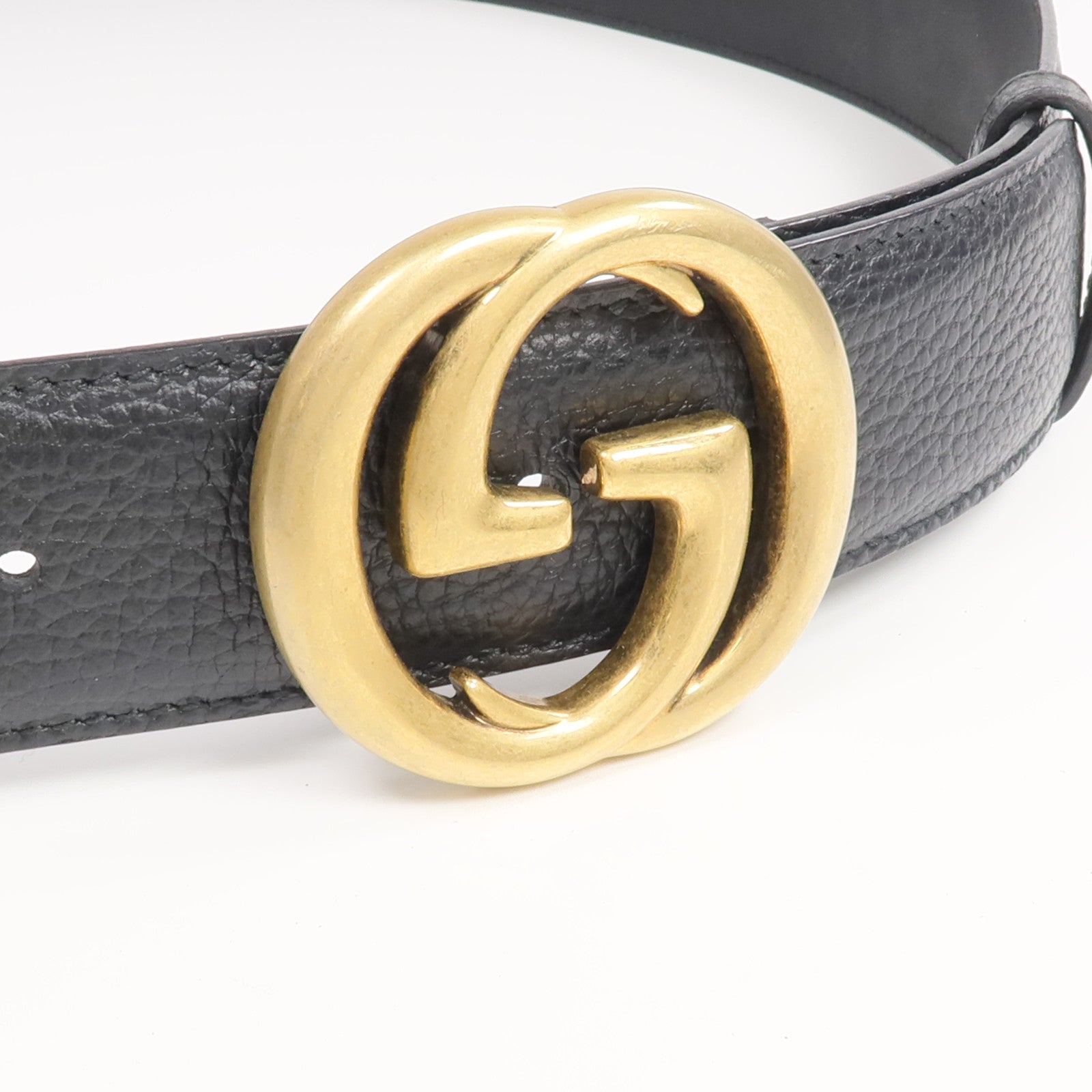 GUCCI 牛皮皮革GG Belt金扣皮帶