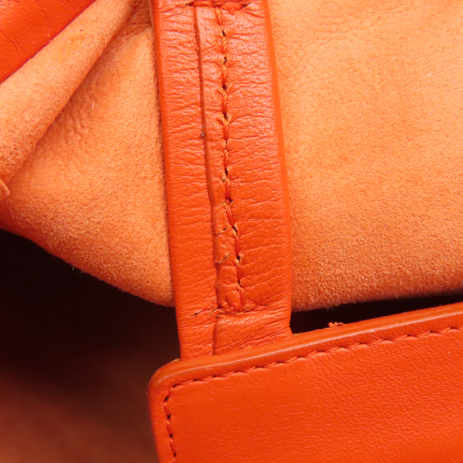 CELINE 【激減優惠】羊皮皮革Shoulder Bag金扣肩背袋橙色