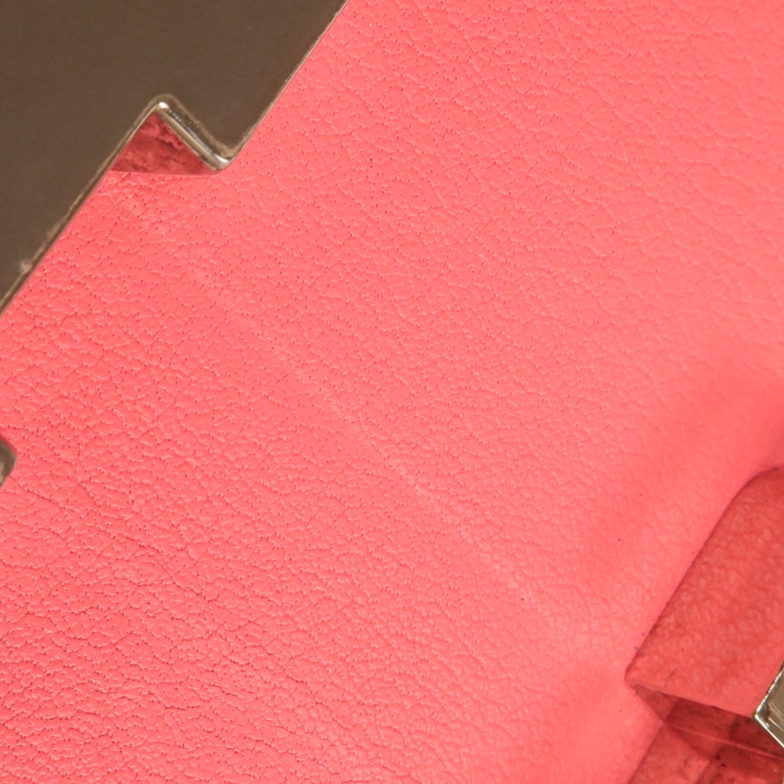 HERMES Swift皮革Mini Constance銀扣手挽肩背兩用袋Rose Azalee