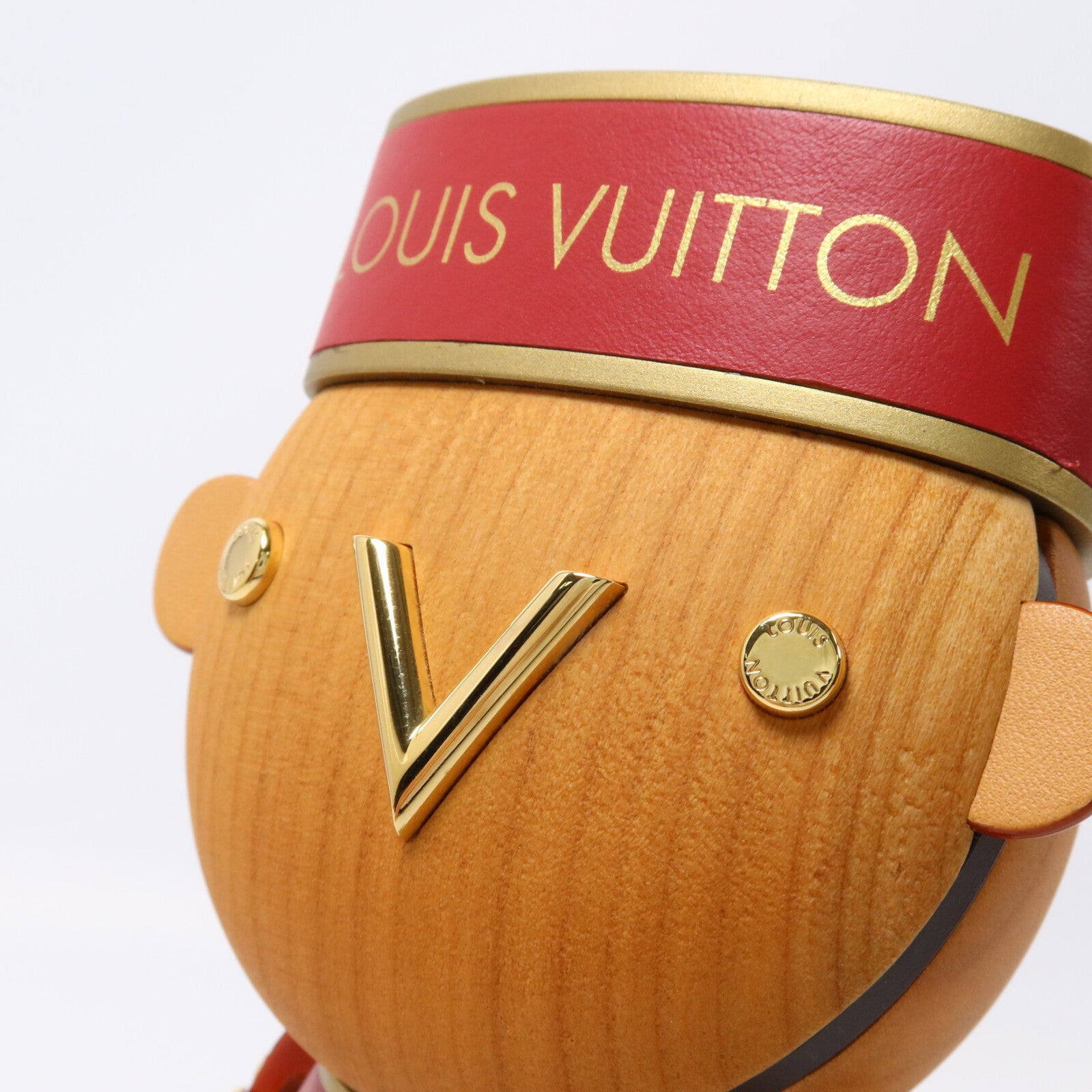 LOUIS VUITTON 櫻桃木/牛皮皮革Gaston Porter Bellboy擺設
