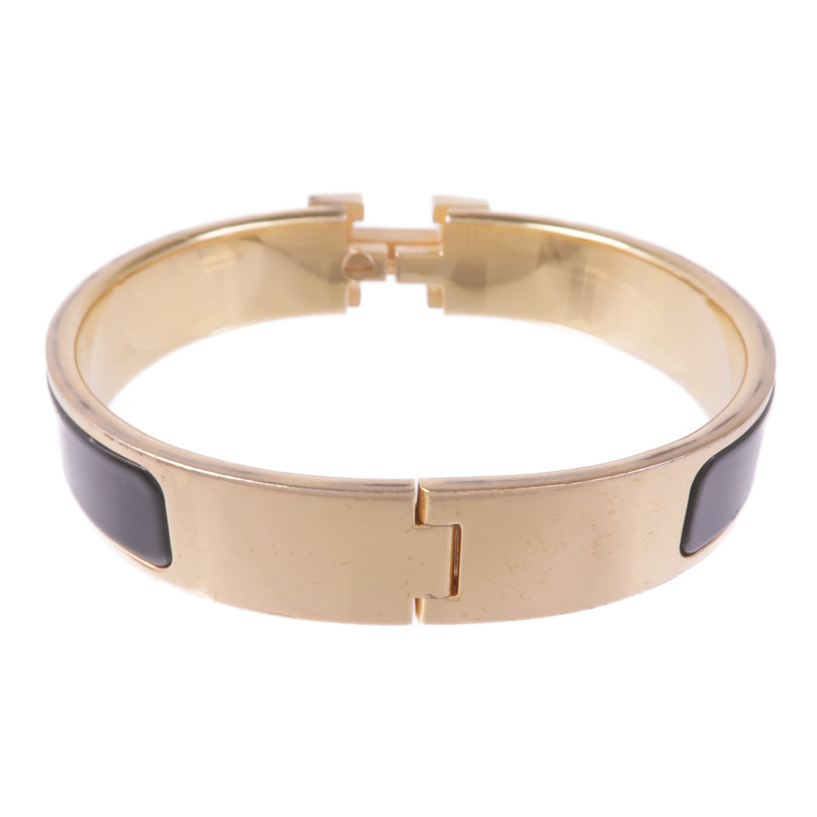 HERMES 金屬/琺瑯Clic H手鐲Noir