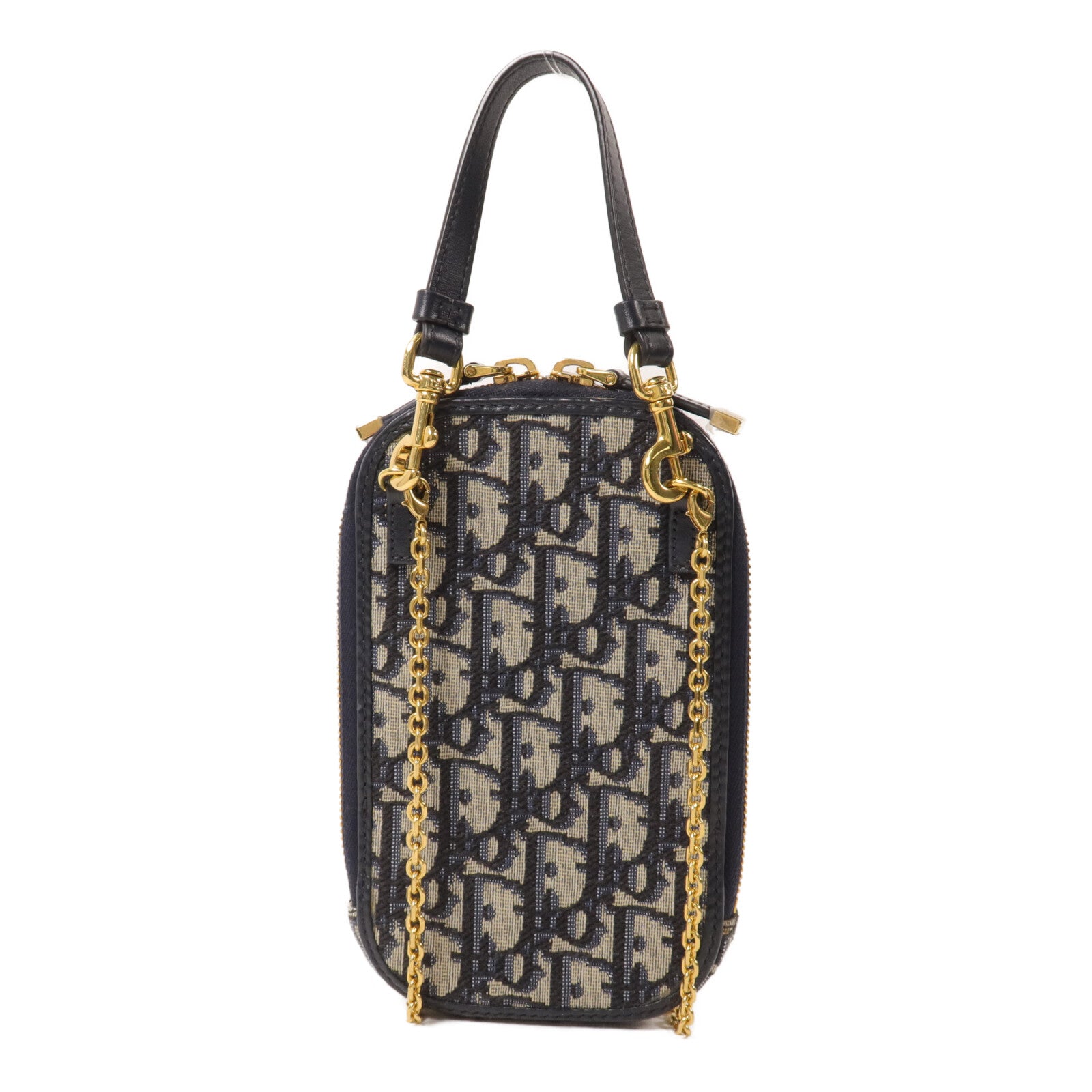 Dior 帆布30 Montaigne Phone Holder鏈帶手挽肩背兩用袋