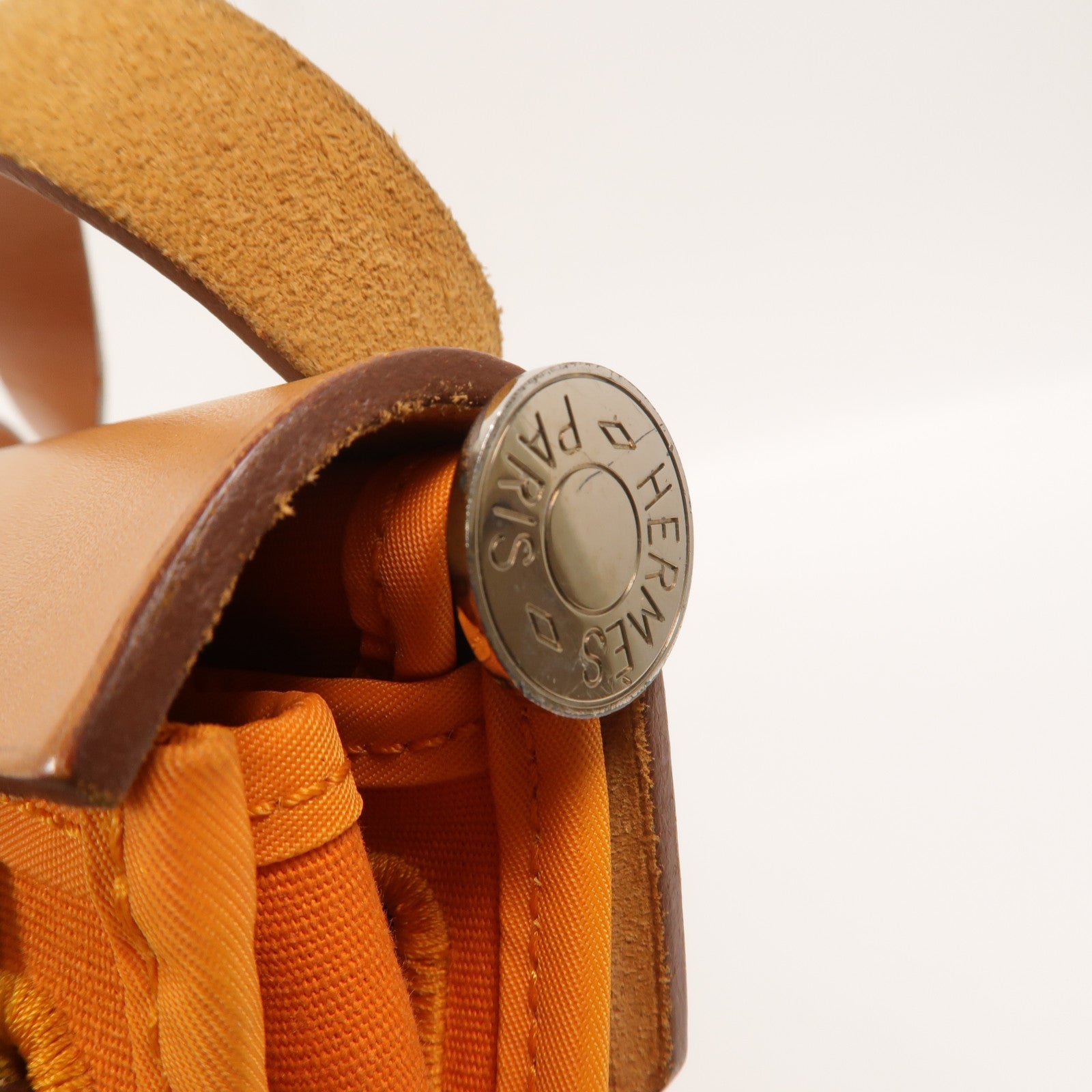 HERMES 帆布Herbag PM手挽肩背兩用袋Orange H