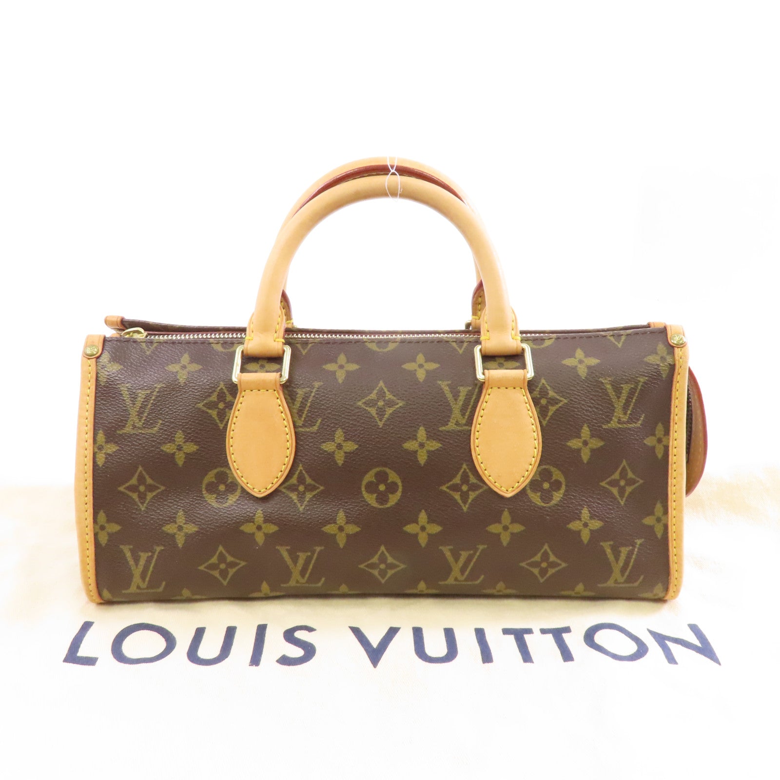 LOUIS VUITTON Monogram Popincourt金扣手挽袋棕色