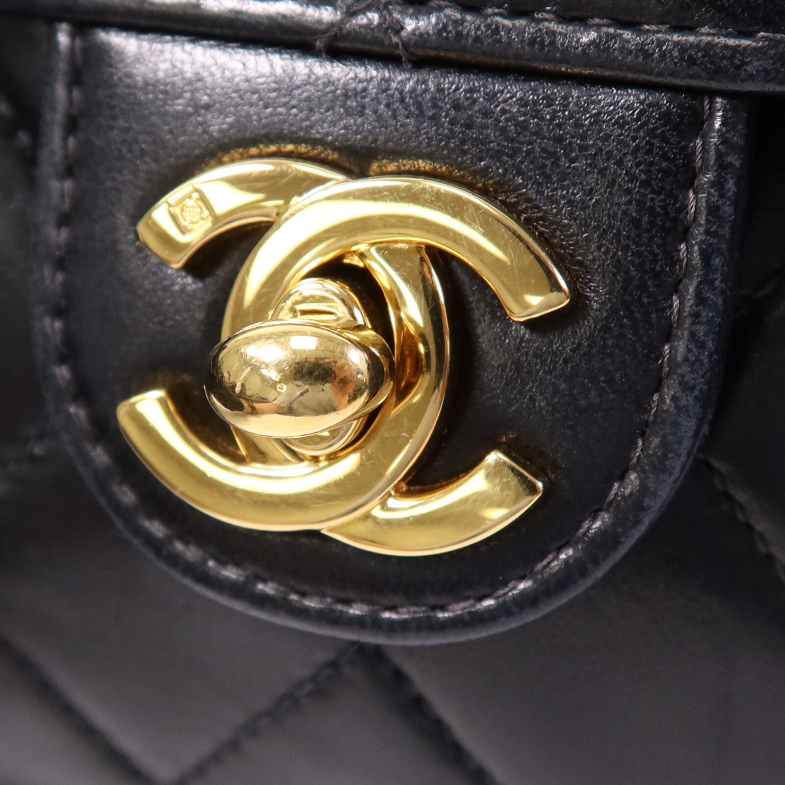 CHANEL 羊皮皮革Vintage Chain Shoulder Bag金扣鏈帶肩背袋
