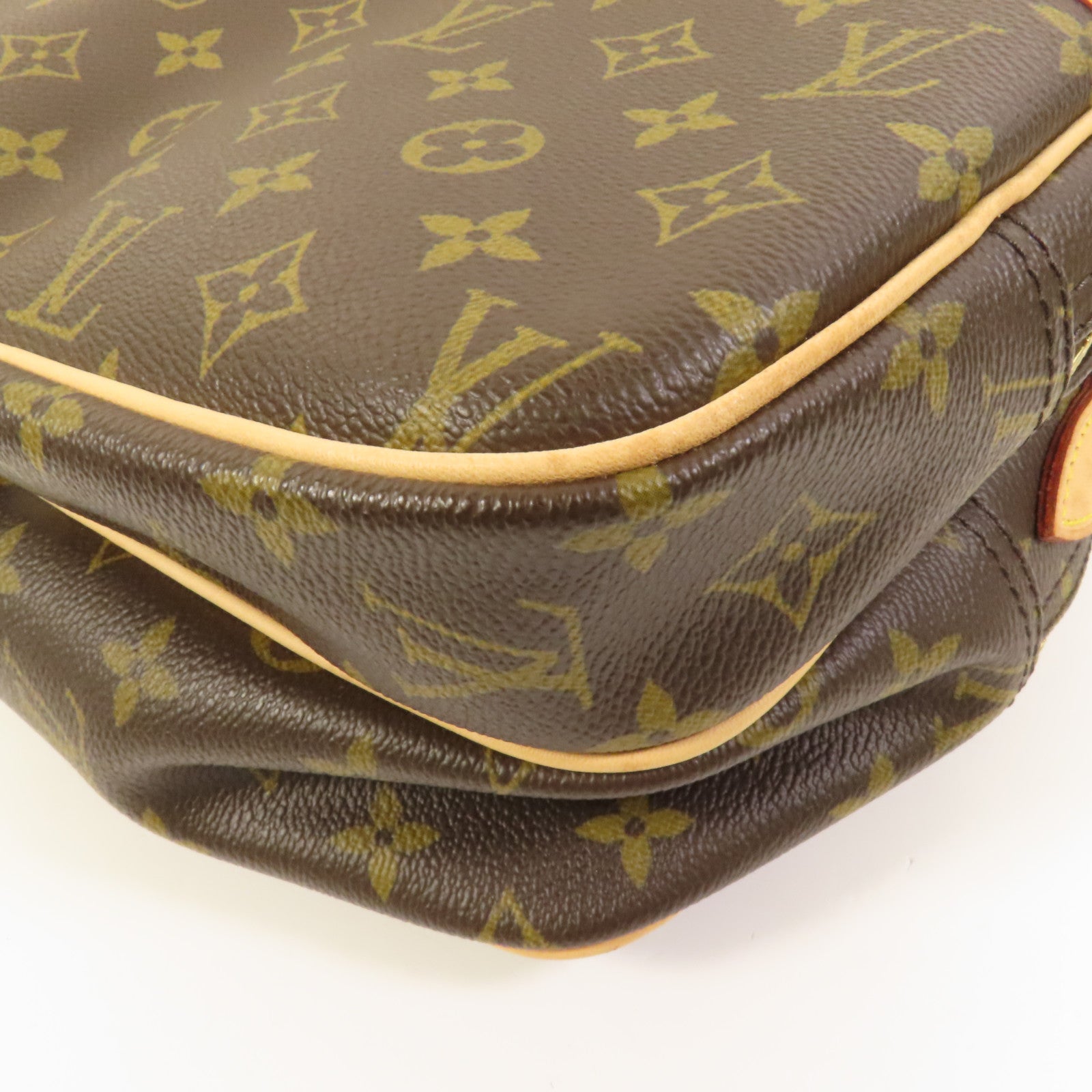 LOUIS VUITTON Monogram Reporter PM金扣肩背袋棕色
