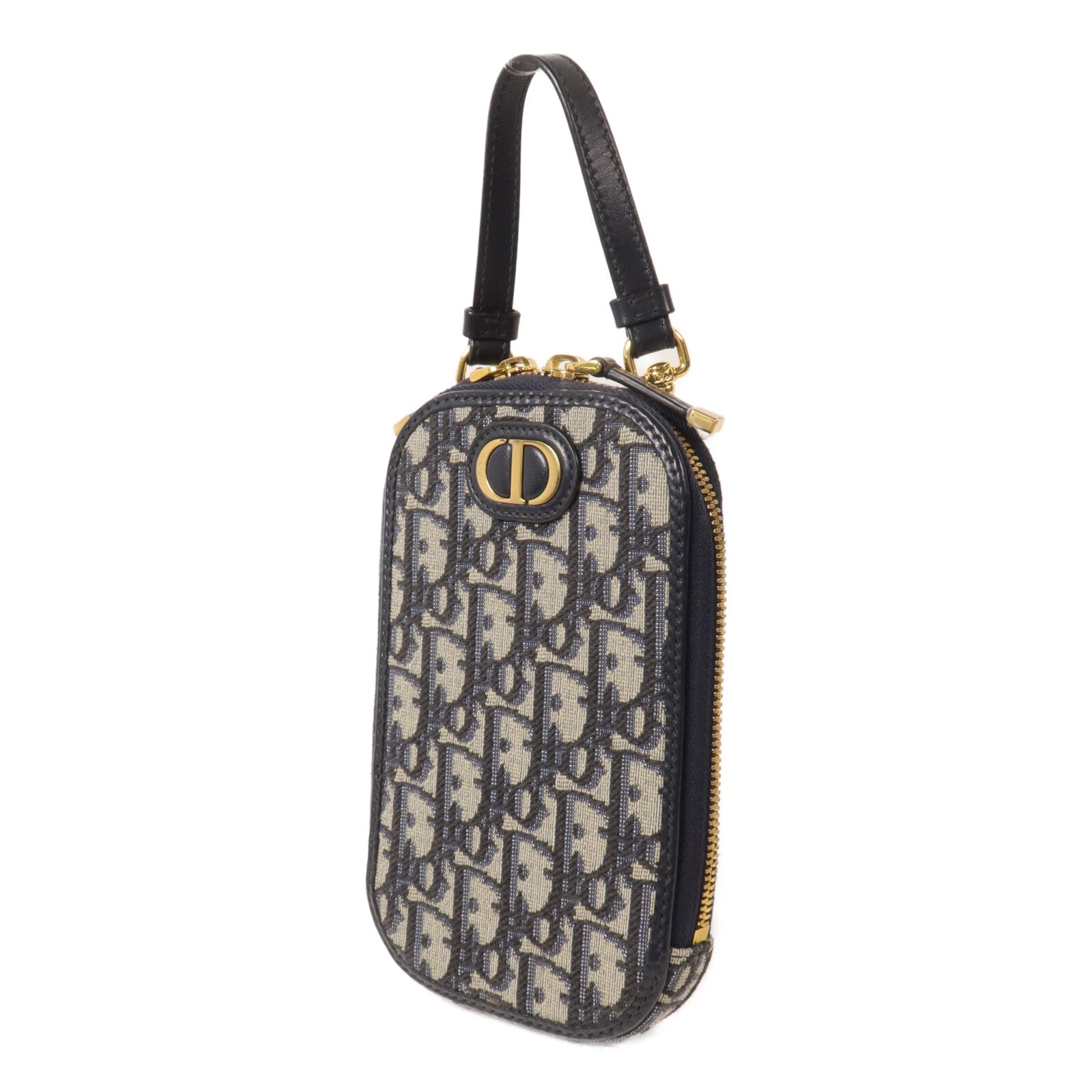 Dior 帆布30 Montaigne Phone Holder鏈帶手挽肩背兩用袋