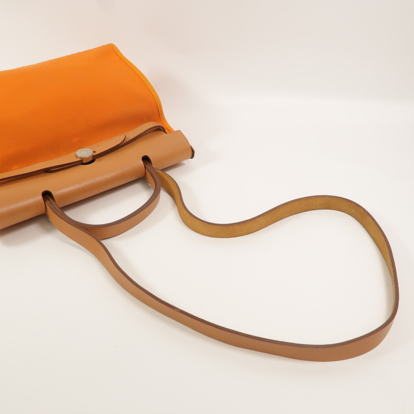 HERMES 帆布Herbag PM手挽肩背兩用袋Orange H