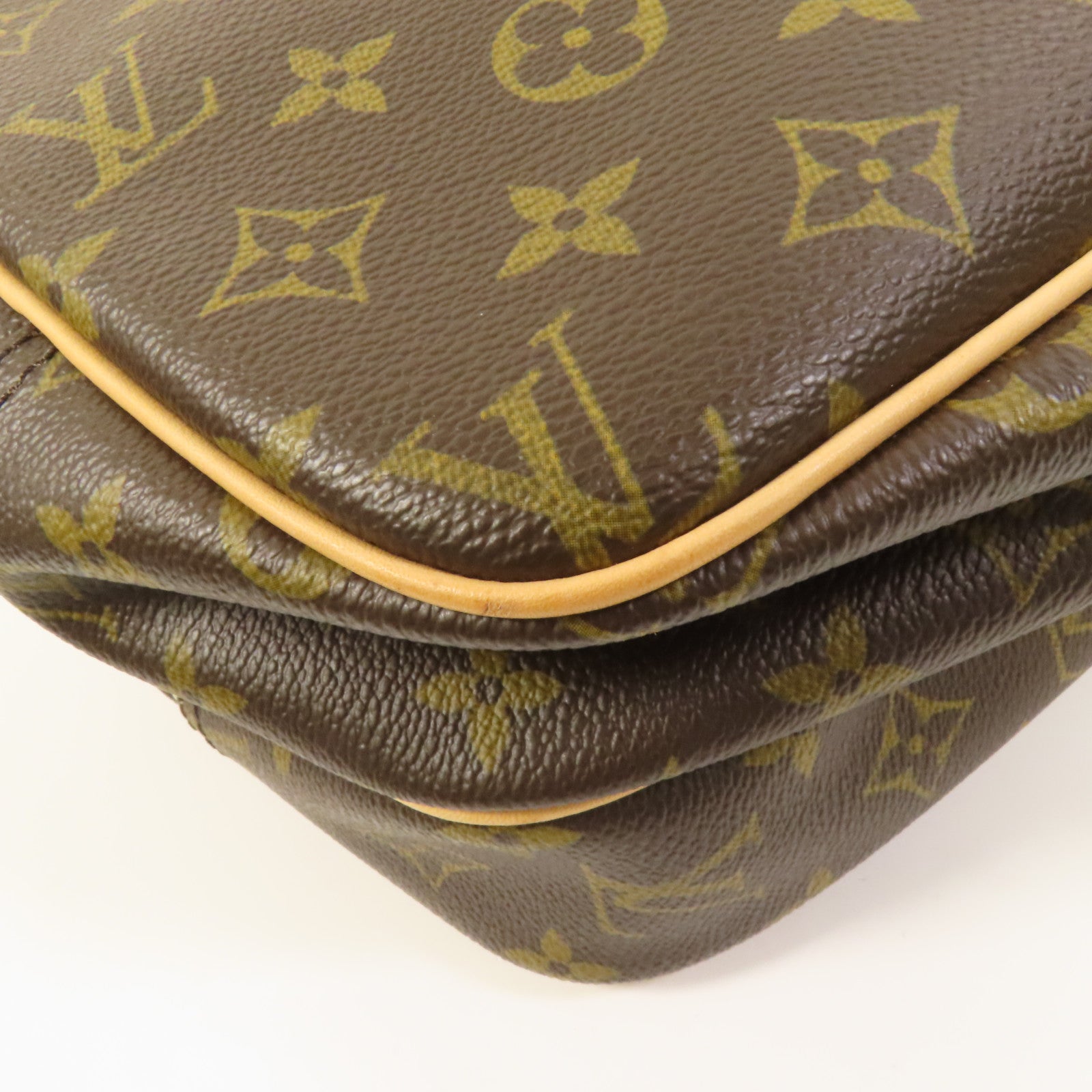 LOUIS VUITTON Monogram Reporter PM金扣肩背袋棕色